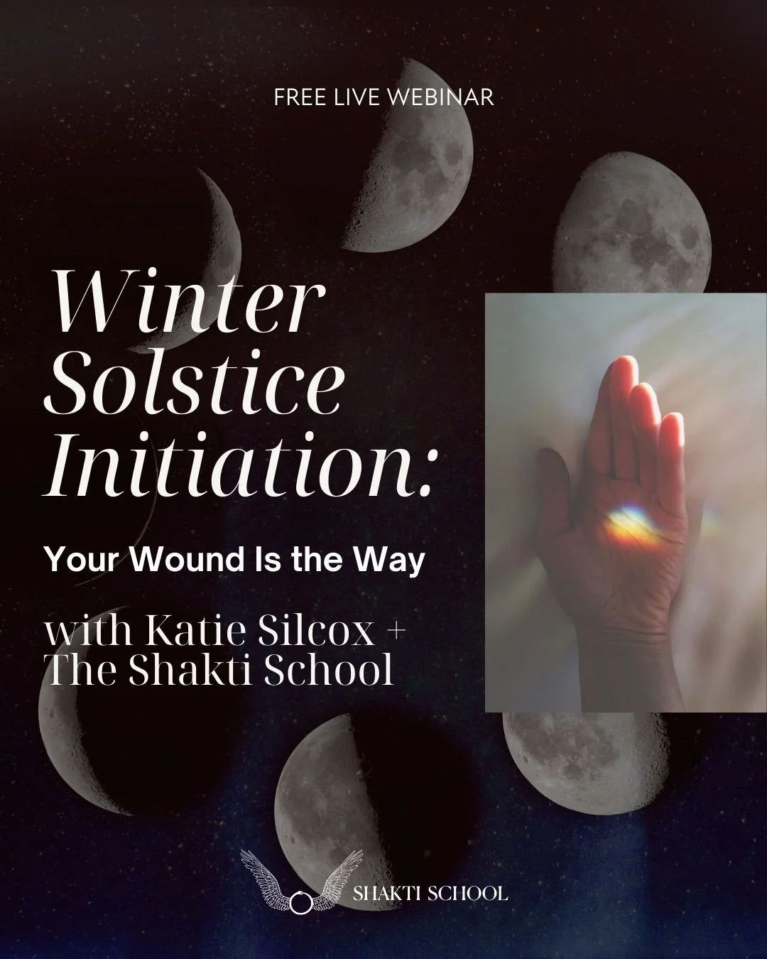 Join us for a FREE class, Winter Solstice Initiation: Your Wound Is the Way on December 21st at 2pm US Eastern Time. 🗝️🤲🏼🌙⁠
⁠
We will be exploring how the darkest night of the year becomes the brightest portal for healing and transformation. Join