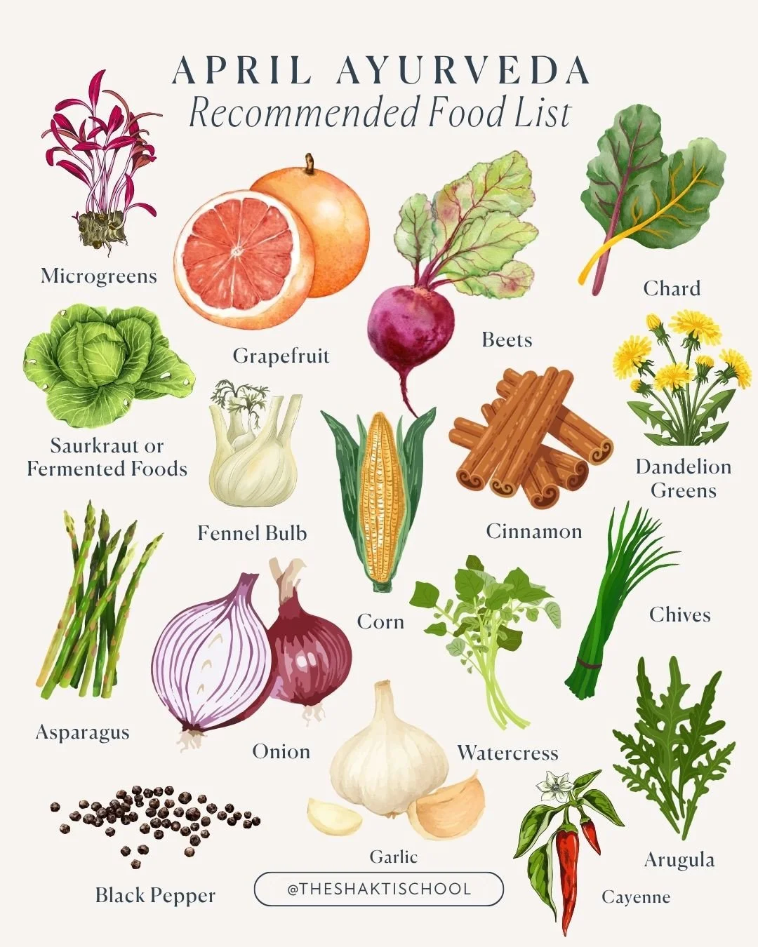 April = the cool, damp heaviness of Kapha begins to collide with the rising warmth and intensity of Pitta. 🌿🔥💦⁠
⁠
We&rsquo;re moving deeper and deeper into spring&rsquo;s awakening&hellip; which means things can feel a little muddy, a little swoll