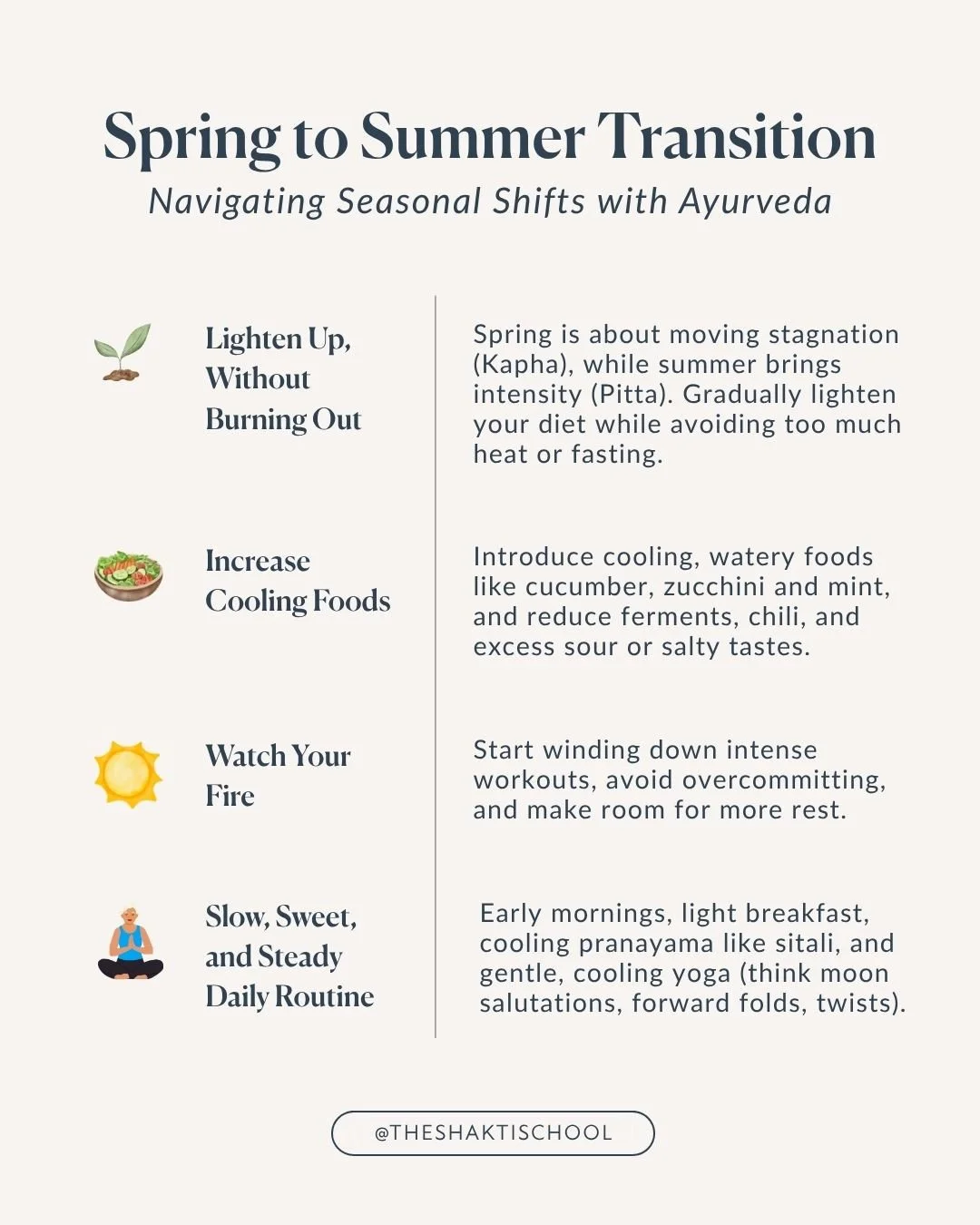 Mama nature usually gives us clear indications of her changes if we open our eyes to her subtlety. The more we can align with these rhythms, the easier it is to maintain body/mind health. Just as seasonal shifts transform the weather where we live, t