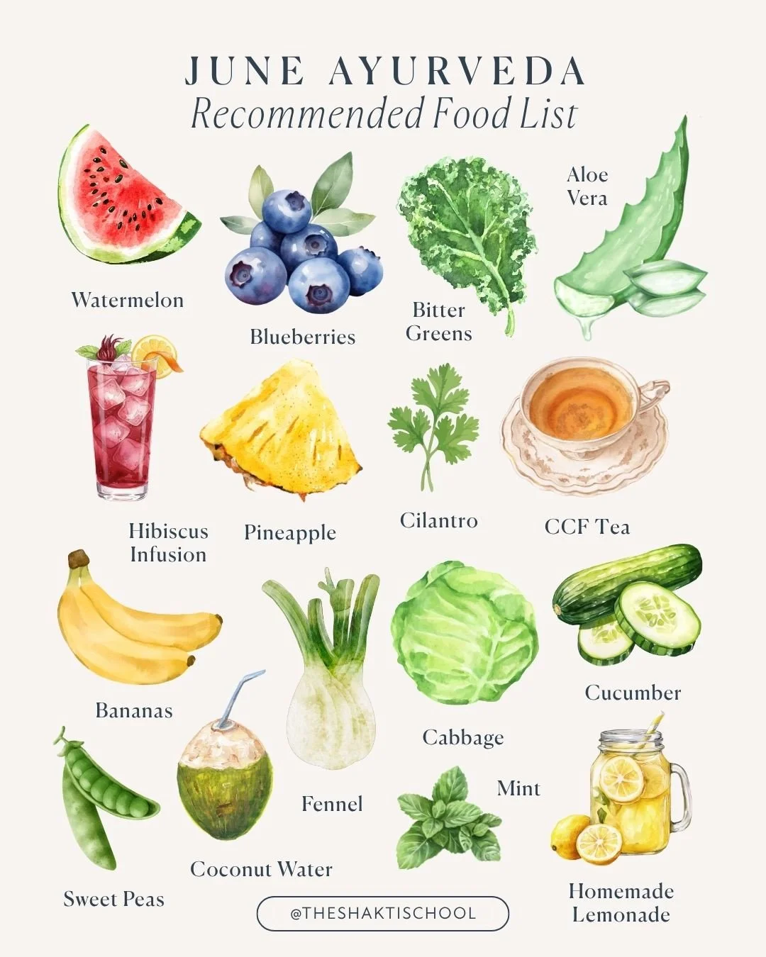 June marks the rise of pitta season in the Northern Hemisphere. 🔥🍉 That means more heat in the environment, which can translate to more heat in the body. Too much pitta might show up as irritability, skin flare-ups, acid reflux, loose stools or fee