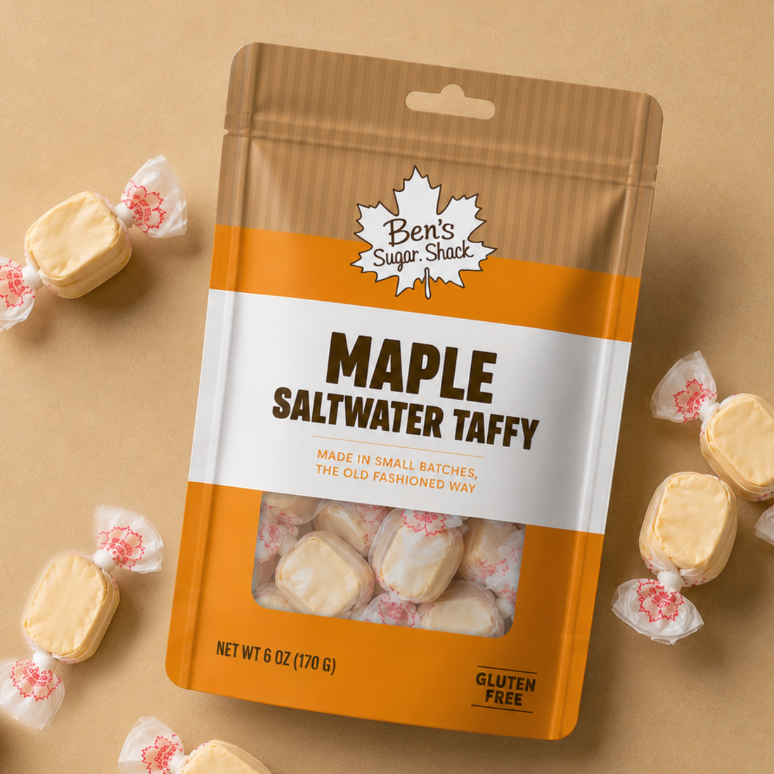 Ben's Sugar Shack: Maple Taffy Packaging & Branding