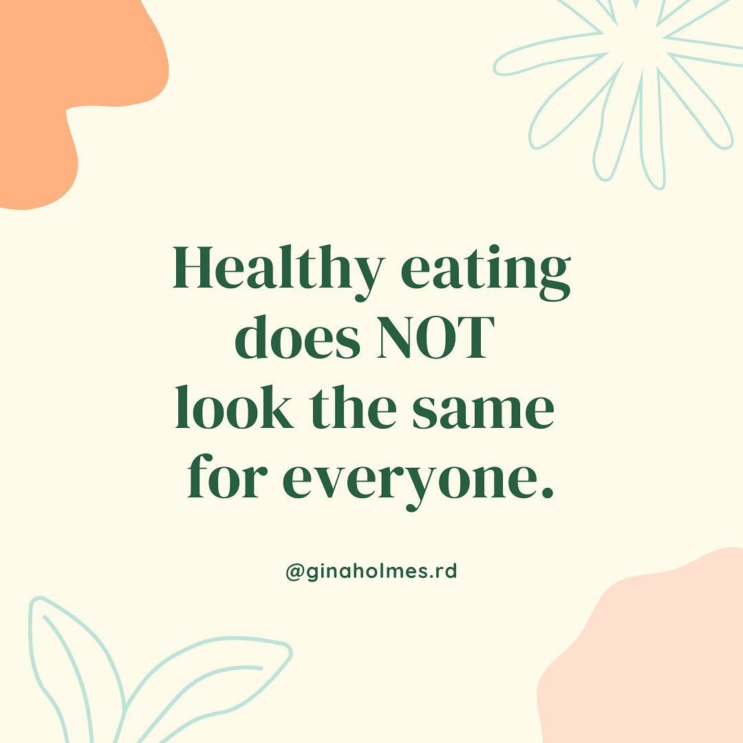 Following the same &ldquo;diet plan&rdquo; as your friend/a coworker/an influencer will NOT yield the same results❗️

Food and eating are so individualized for each of us. Each person has their own preferences, cultural influences, access to food, ge
