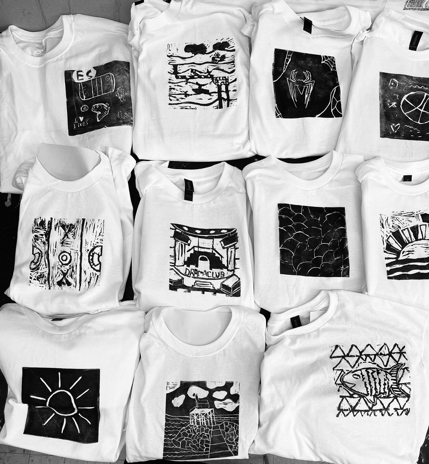We always love seeing what O&rsquo;Maley 8th graders create in their printmaking unit with local artist @maryrhinelander! This annual project, where students get to print their own designs on the historic Folly Cove Acorn Press, has been funded by GE