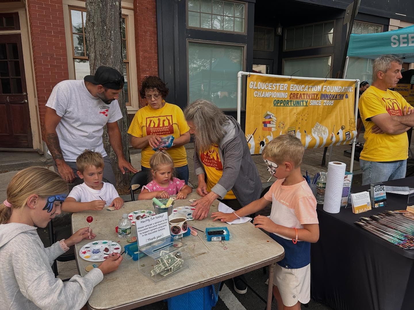 Come on down to the Main Street Block Party and look for the GEF table across from Brass Monkey! You can learn about our work, get some GEF swag, and make a keychain with our amazing volunteers.