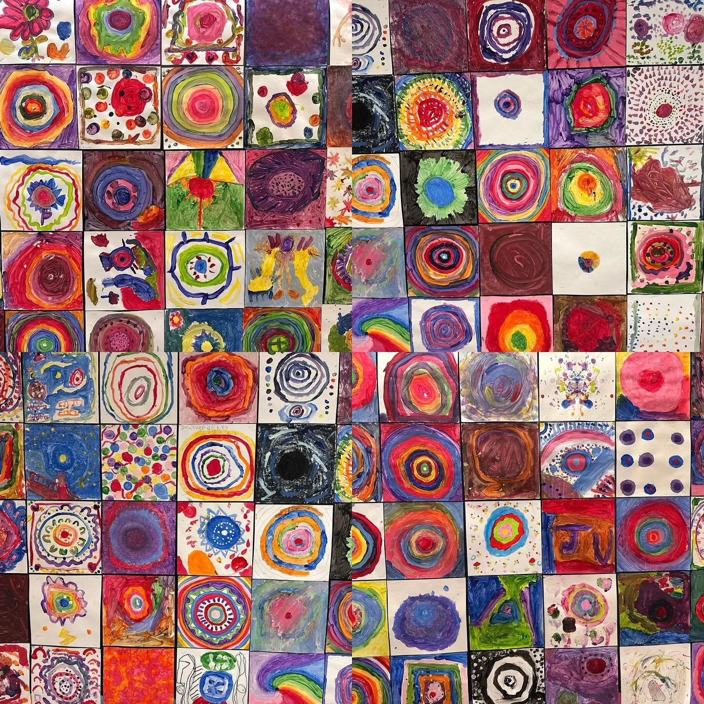 Another Meet-the-Teacher night, another collage of groovy elementary art! Thanks for having us, Plum Cove crew, and kudos to art teacher Lisa Groleau on this one. 🎯