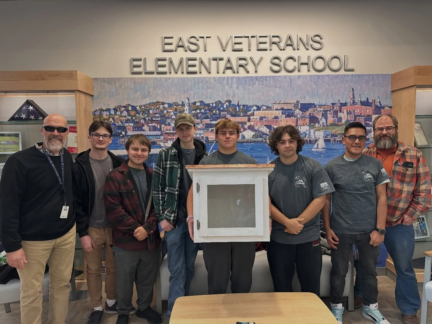 A fun afternoon delivering #littlefreelibraries, handcrafted by GHS Carpentry students for GEF to auction off at our recent Gala! Four of them went to the GPS elementary schools, thanks to live auction bids from Ruth Pino and Jonathan Rich. The fifth