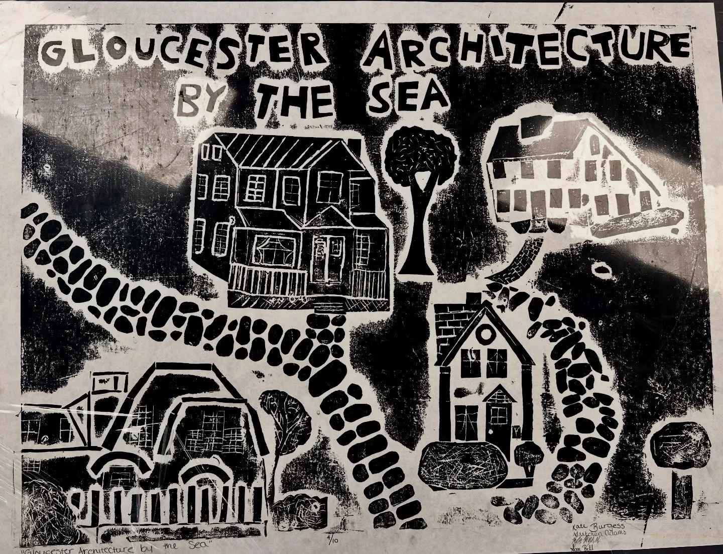 This gorgeous student block print was uncovered in an O&rsquo;Maley art classroom recently. It&rsquo;s signed by then-middle school students Kate Burgess, Gretchen Adams, Kyle Ryan, and Sam Bell. We&rsquo;re guessing it&rsquo;s from the late 1990s? C