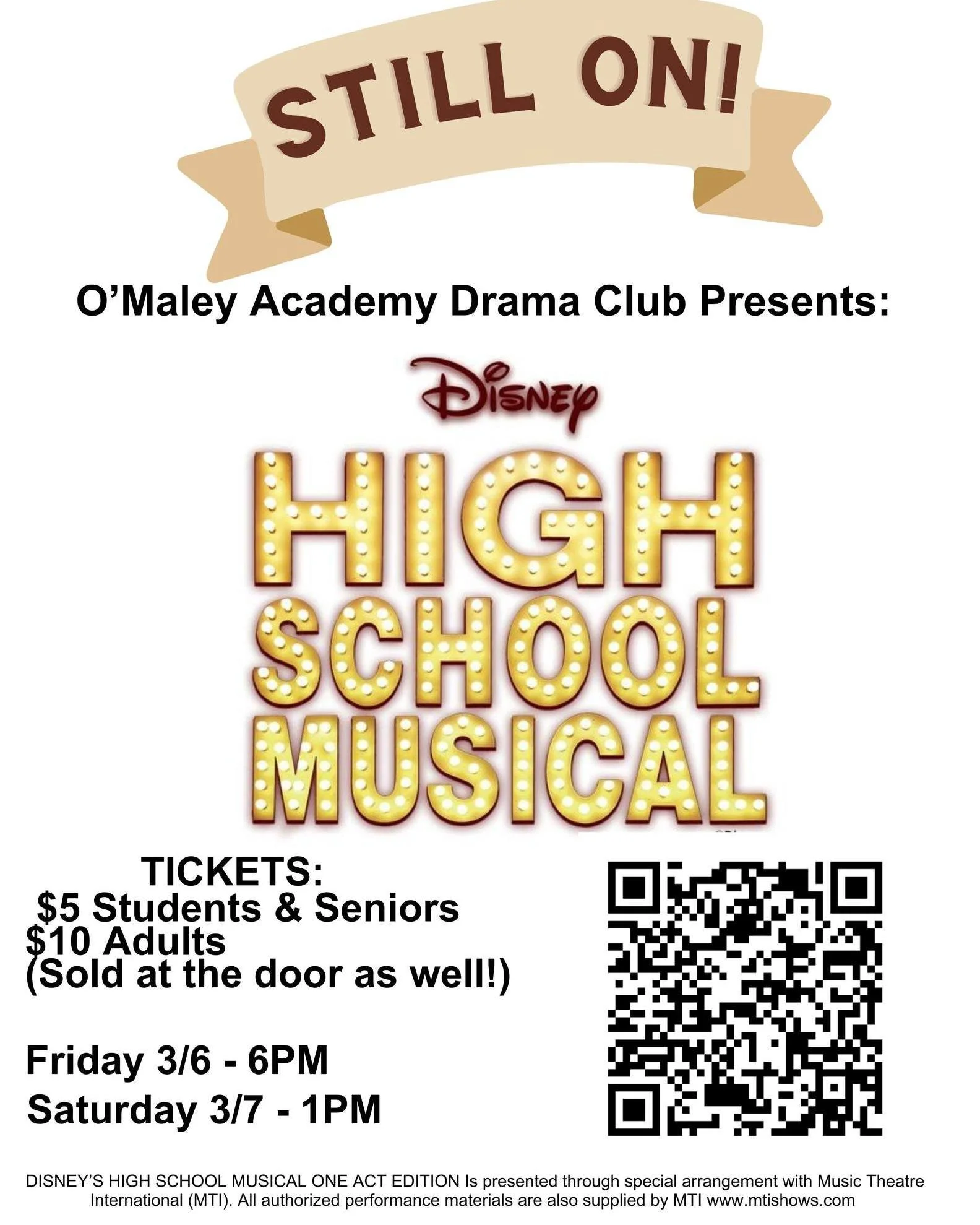 Neither slush nor sleet nor freezing rain will keep GPS thespians from the stage tonight! "High School Musical" is ON at O&rsquo;Maley at 6pm (plus a final matinee tomorrow at 1pm) and "Romeo &amp; Juliet" is ON at GHS at 7pm.

Pu