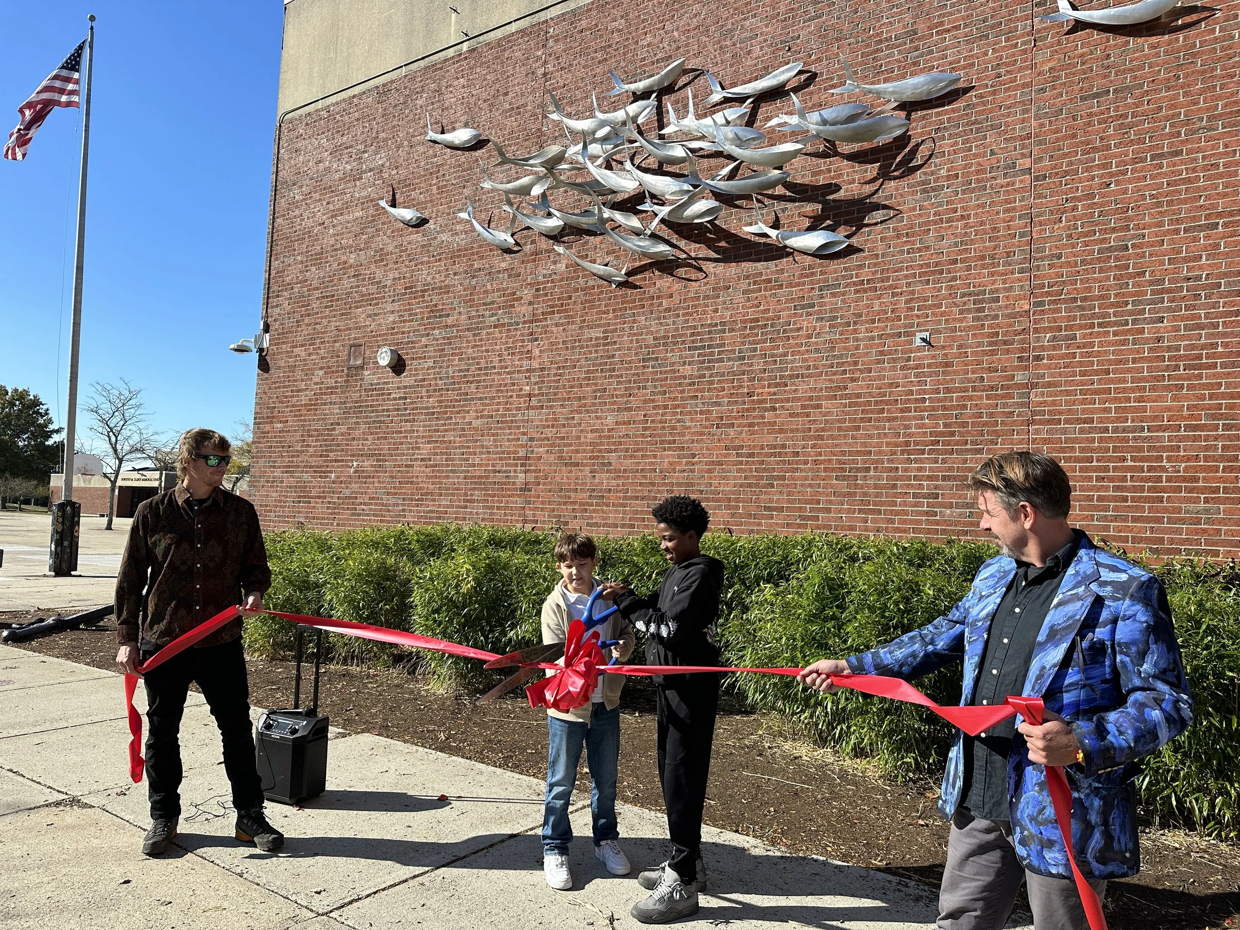 Ribbon-Cutting: O'Maley Fish Sculpture, Phase 2