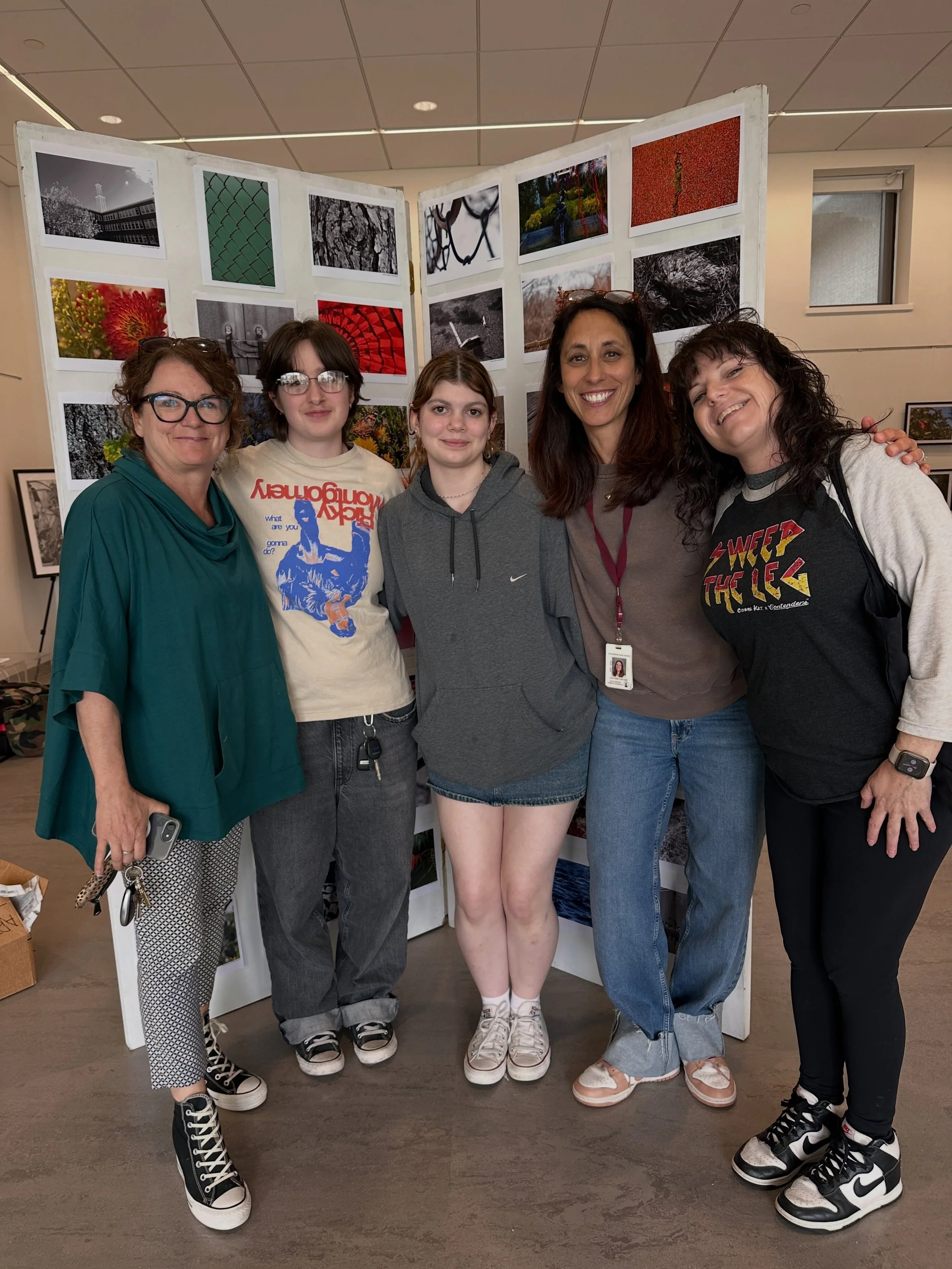 We had an absolute powerhouse team of students, art teachers, and volunteers breaking down the PK-5 art show and hanging the middle and high school show today! Spectacular work from grades 6-12 is now up in the @sawyerfreelibrary&rsquo;s Matz Gallery