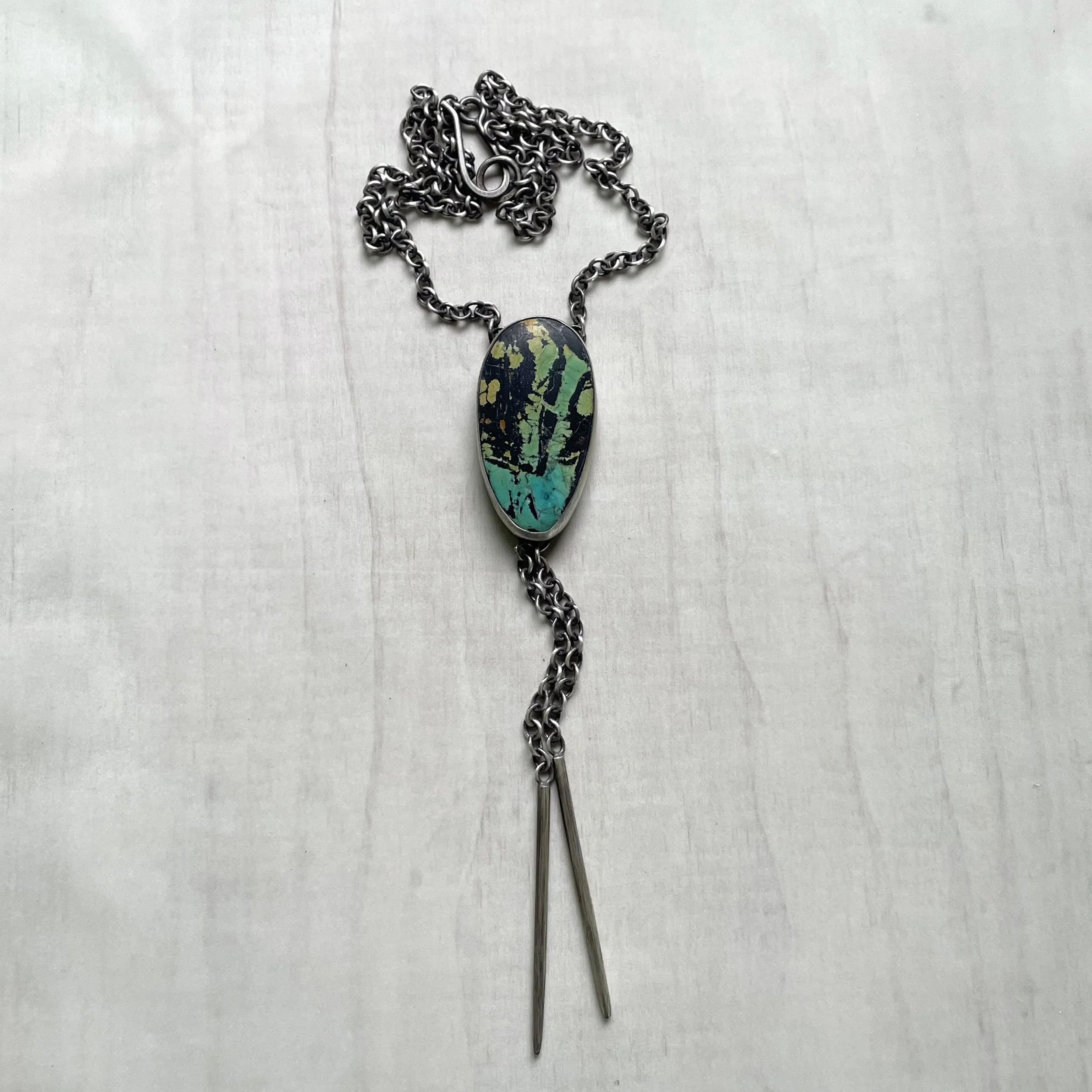 Turquoise Faux Bolo Necklace