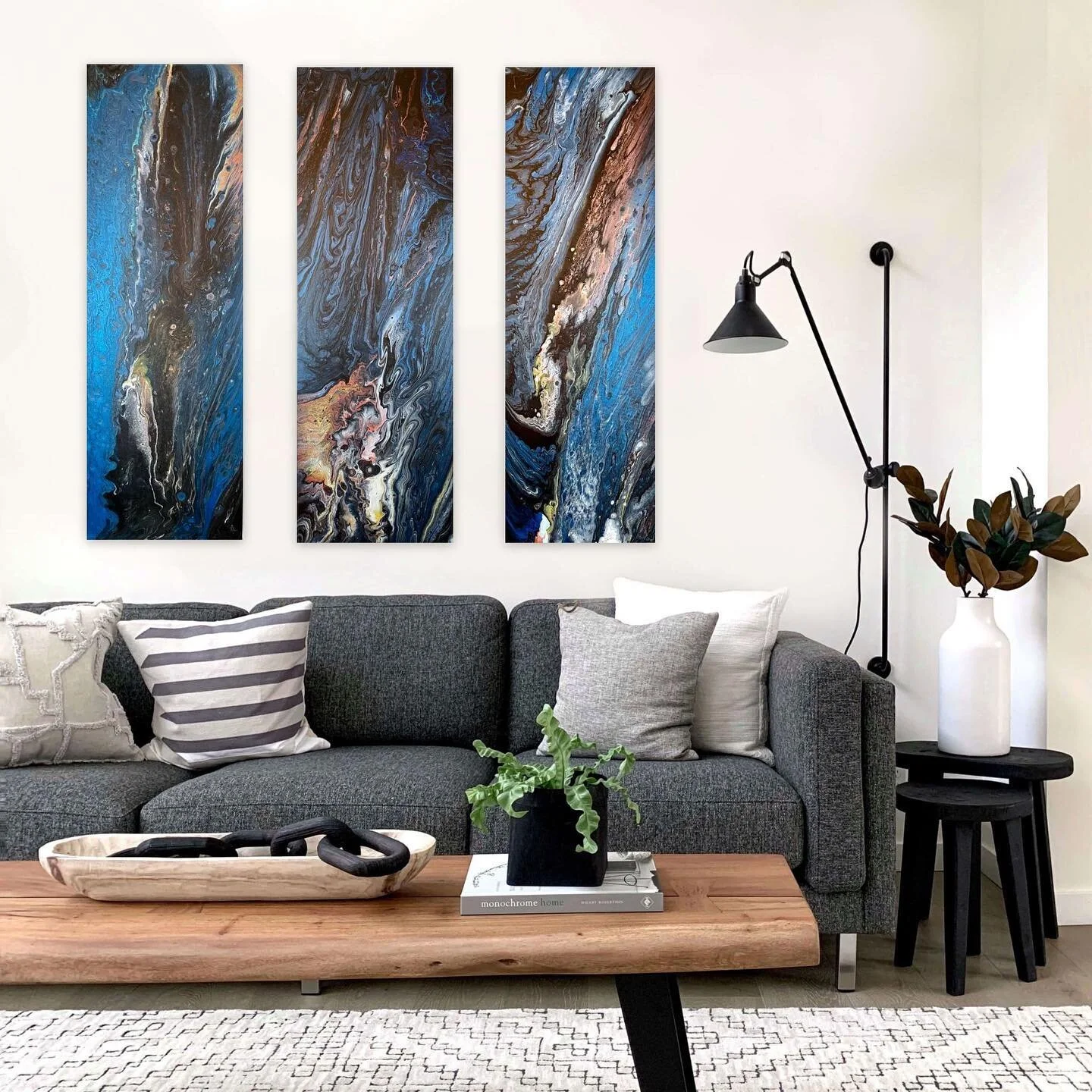 &ldquo;First Date on Earth&rdquo; 
Artist: Rebecca Ramirez 
@rebeccawarriorprincess 
36&rdquo;x 12&rdquo; Acrylic Paintings
Triptych on Gallery Wrap Canvas 
Archival UV Finish 
*available* 
. 
. 
. 
. 
#atx #austinart #austinartist #atxart #atxartist