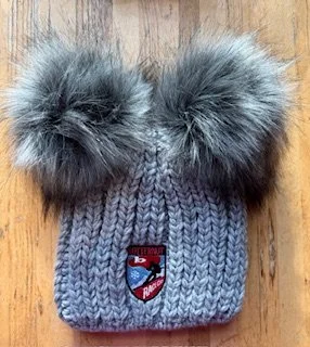 Gray Double Pom Hat