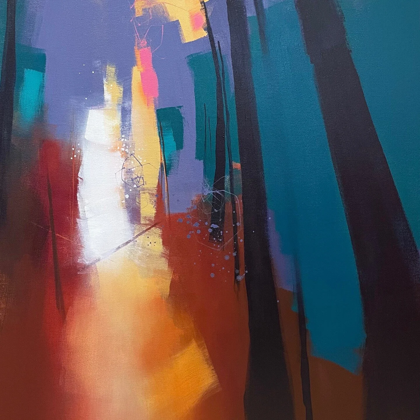 New work! &ldquo;Witness the Harmony of Our Collective Sorrows&rdquo; &mdash; acrylic on 24&rdquo; x 30&rdquo; gallery canvas. One of five new pieces going to @berkanogallery for their next exhibition at the @labourtemple in Belltown going up really 