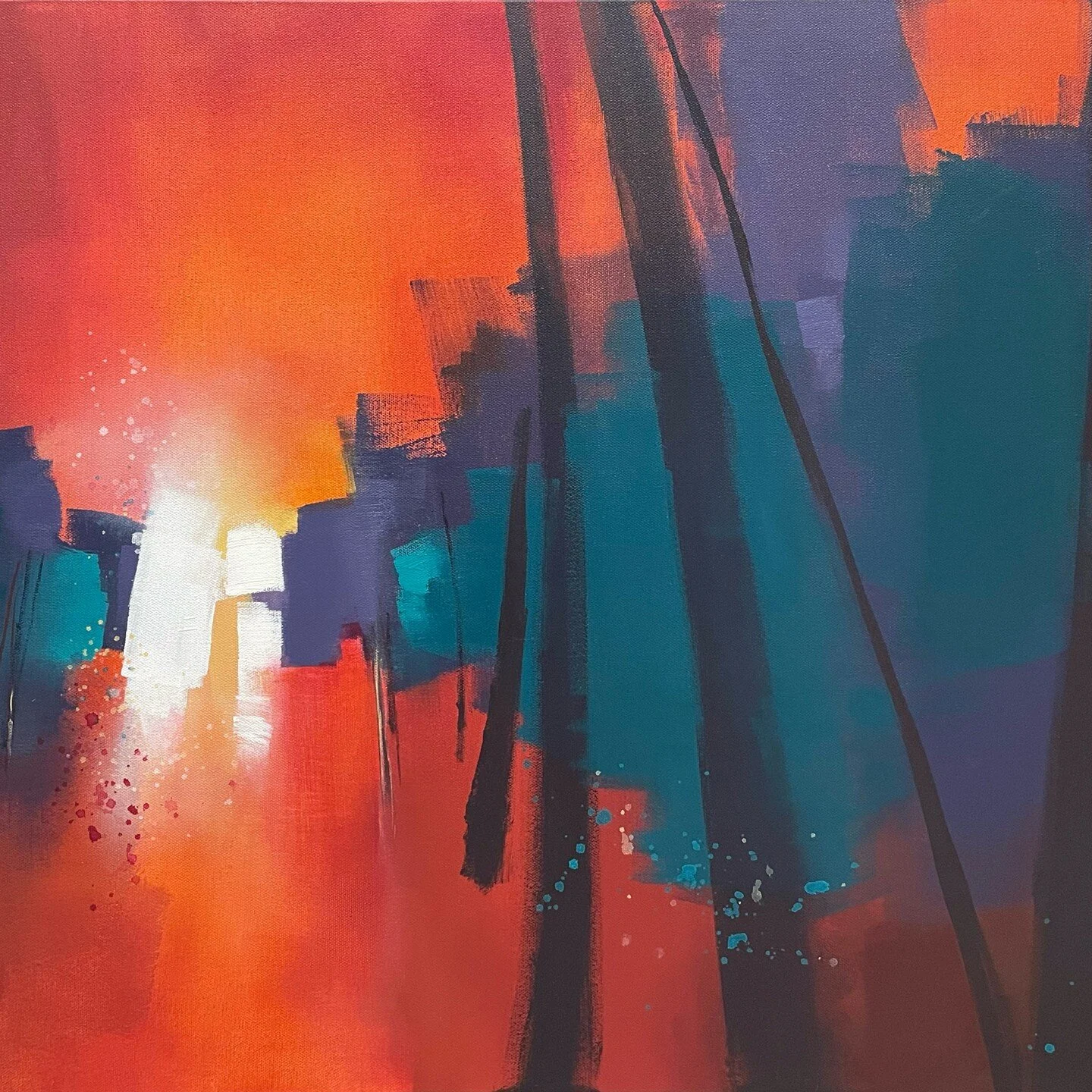 &ldquo;Be Ready When The Levy Of Your Heart Breaks Open&rdquo; &mdash; acrylic on 30&rdquo; x 24&rdquo; gallery canvas. Another new piece going to the next @berkanogallery exhibition coming up in the next week or so! Look for this piece and a few oth