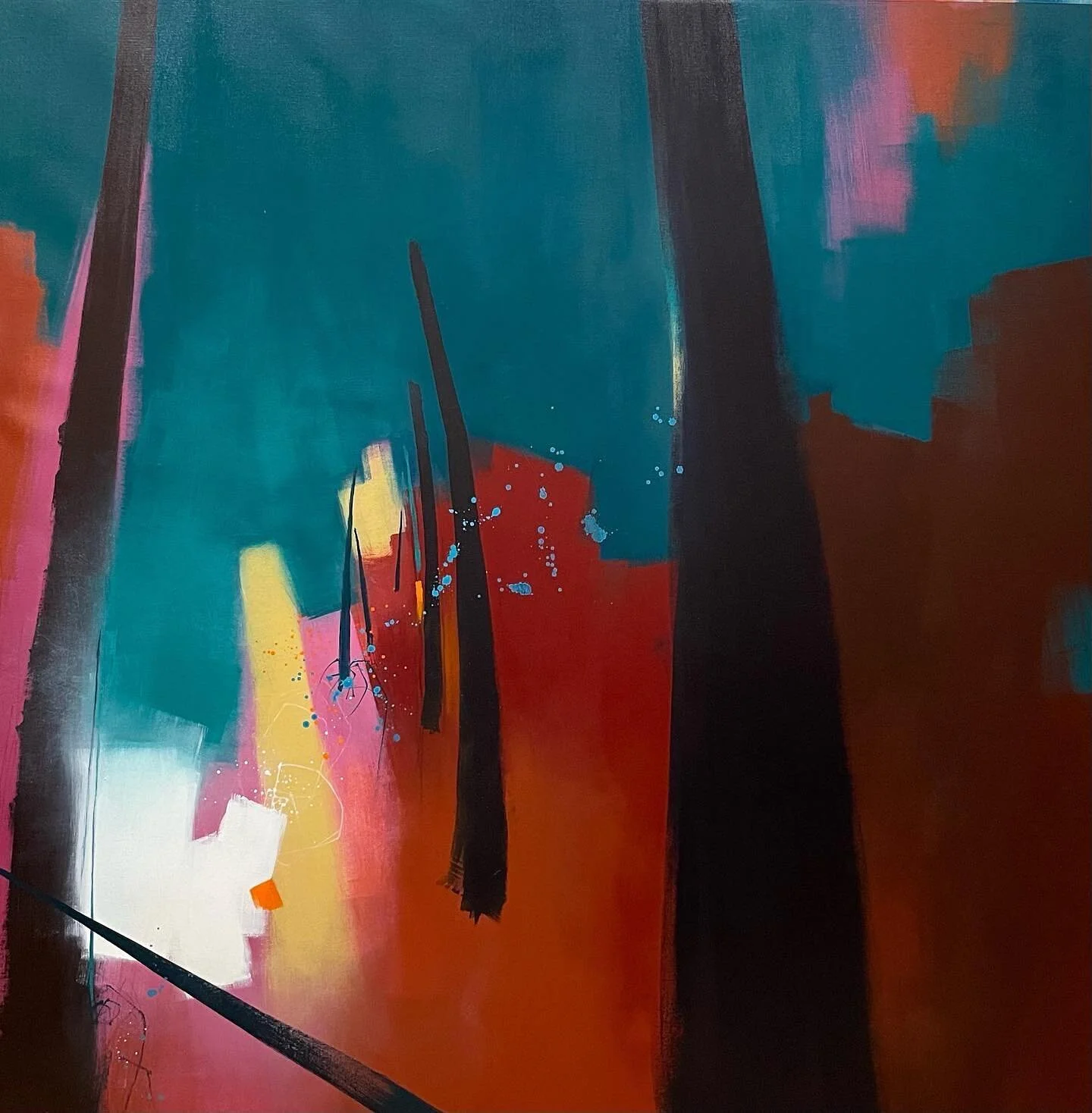 &ldquo;No Path But The One Before Us&rdquo;, acrylic on canvas, 40&rdquo; x 40&rdquo;. Currently part of the &ldquo;Odysseys&rdquo; exhibit from @berkanogallery at the @labourtemple in Seattle! 
.
.
#Abstractart #seattleartpost #abstractpainting #acr