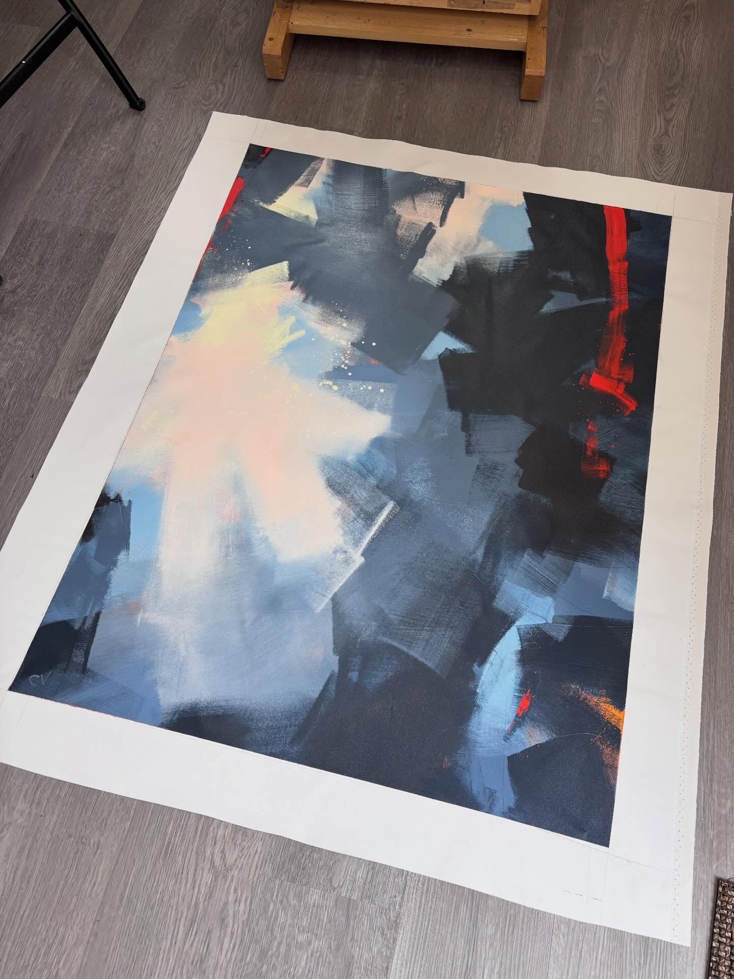 &ldquo;The Imminent Breach of Containment&rdquo; &mdash; acrylic and charcoal pencil on 42&rdquo; x 32&rdquo; canvas. One of the pieces in my current body of work, which I&rsquo;m calling &ldquo;Broken Arrows&rdquo;. #pnwartists #artistsoninstagram #