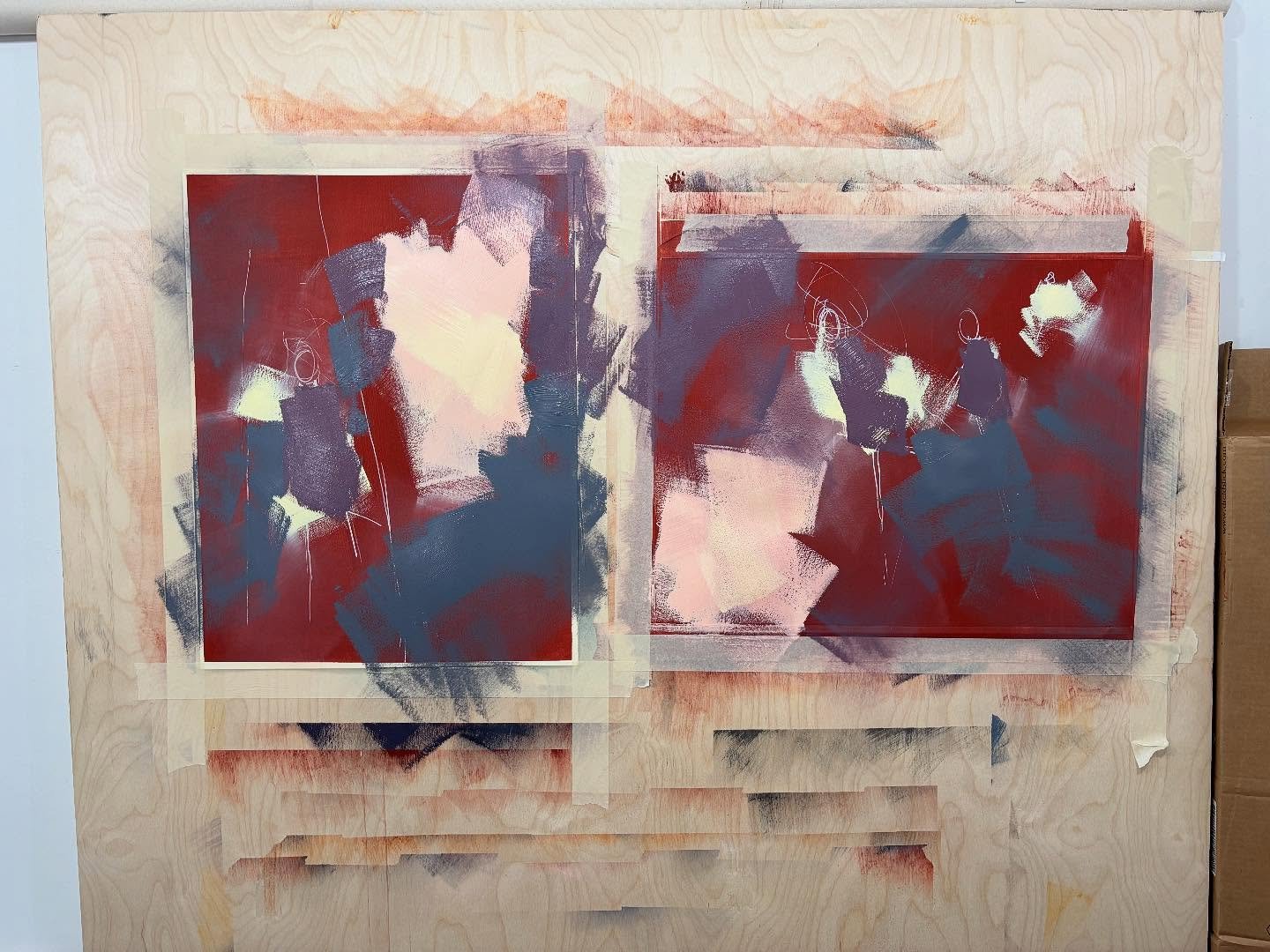 I&rsquo;ve been working a really intense job for the last 1.5 years, and that really impacted my art practice. But that job has now ended, and being in the art studio is finally a joy again, and my new priority. #artprocess #pnwartists #artstudio