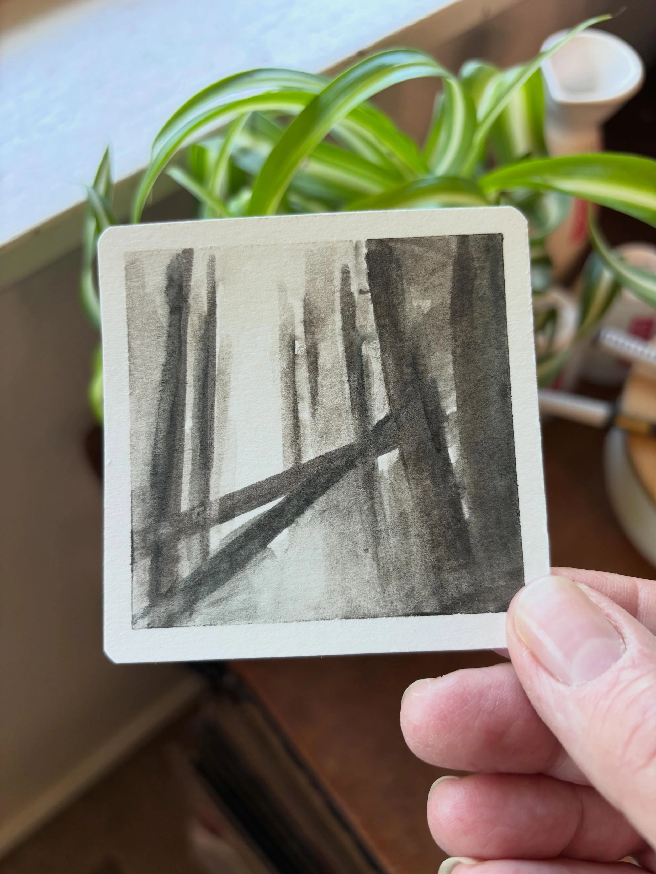 The &ldquo;Good Bones&rdquo; print that I posted yesterday made me return to some tiny watercolor paintings I had done in my sketchbook, and I wanted to take them into tiny paintings. Thus, a small series &mdash; literally &mdash; is born. &ldquo;Goo