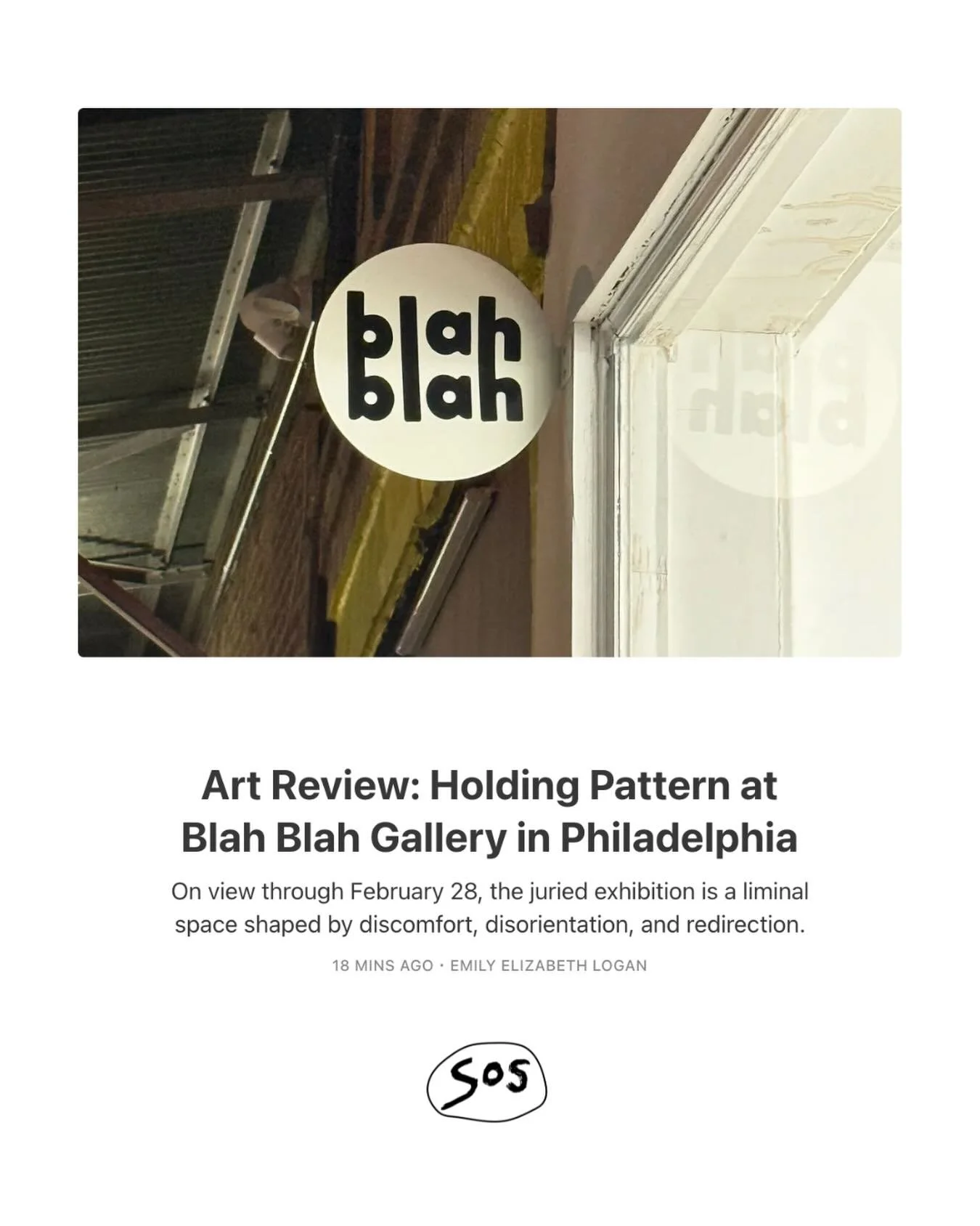 Read our review of &ldquo;Holding Pattern&rdquo; at @blahblahgallery  on view now through February 28, 2026. The full review is on our Substack.

If you like what you see, consider subscribing to our Substack to help fund local art criticism. 😘