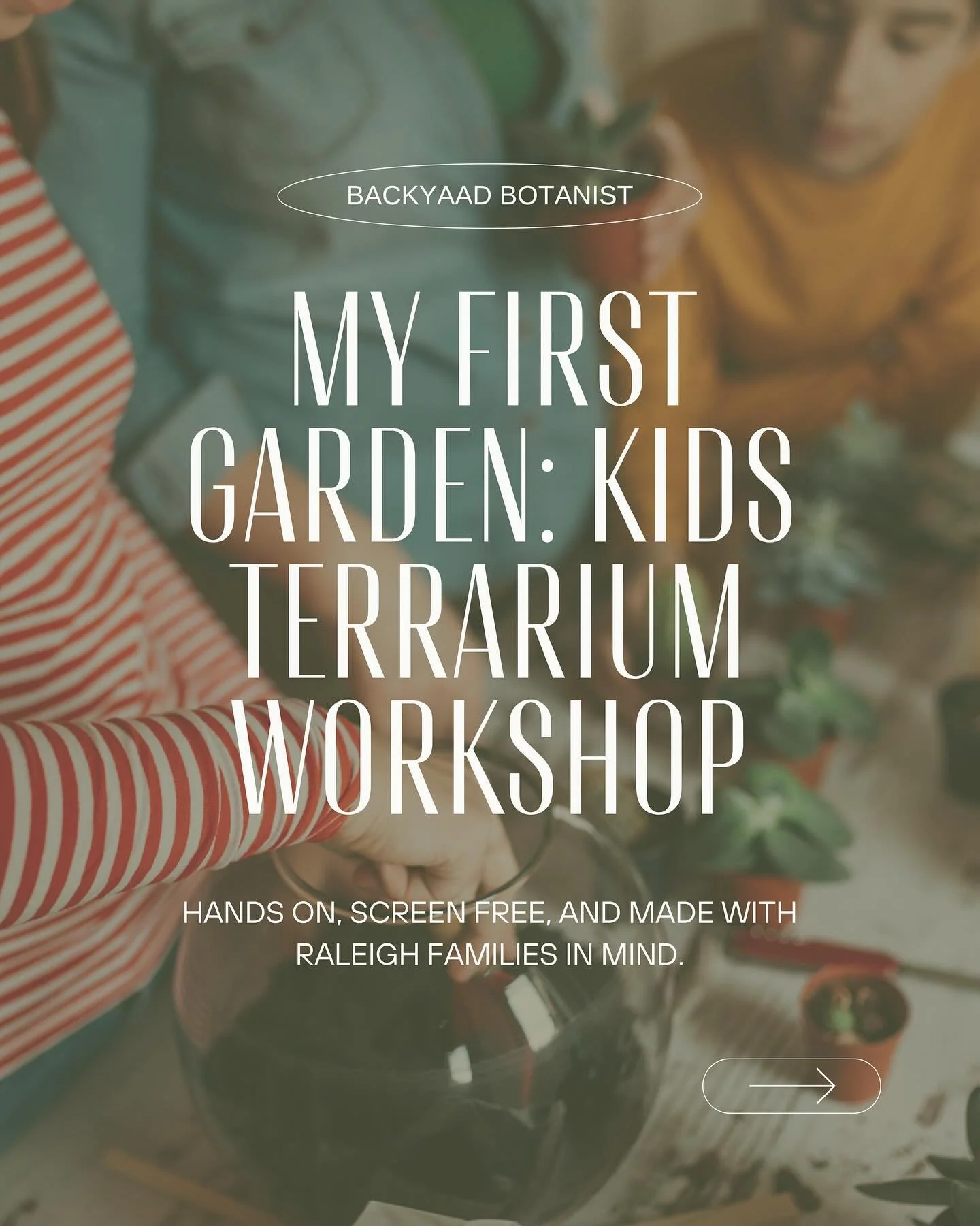 🌱✨ My First Garden Workshop is almost here!
We&rsquo;re creating a magical gardening experience just for kids. Complete with planting, storytelling, and tiny worlds of their own.

Each child will get to build a personal mini garden with their careta