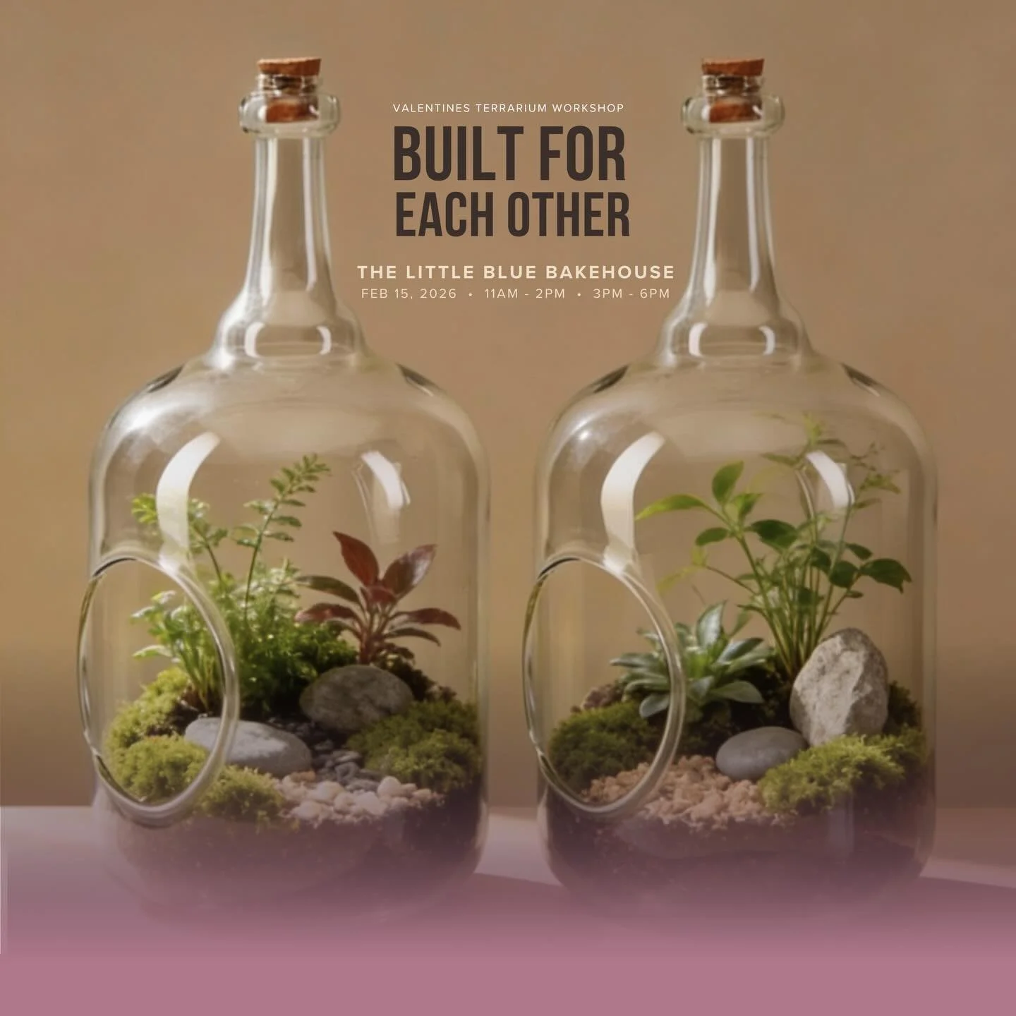 Built for each other: VALENTINES COUPLES TERRARIUM WORKSHOP FOR TWO

This Valentine&rsquo;s season, slow down and create something meaningful together. In this couples terrarium workshop, each partner will design a separate living terrarium for the o