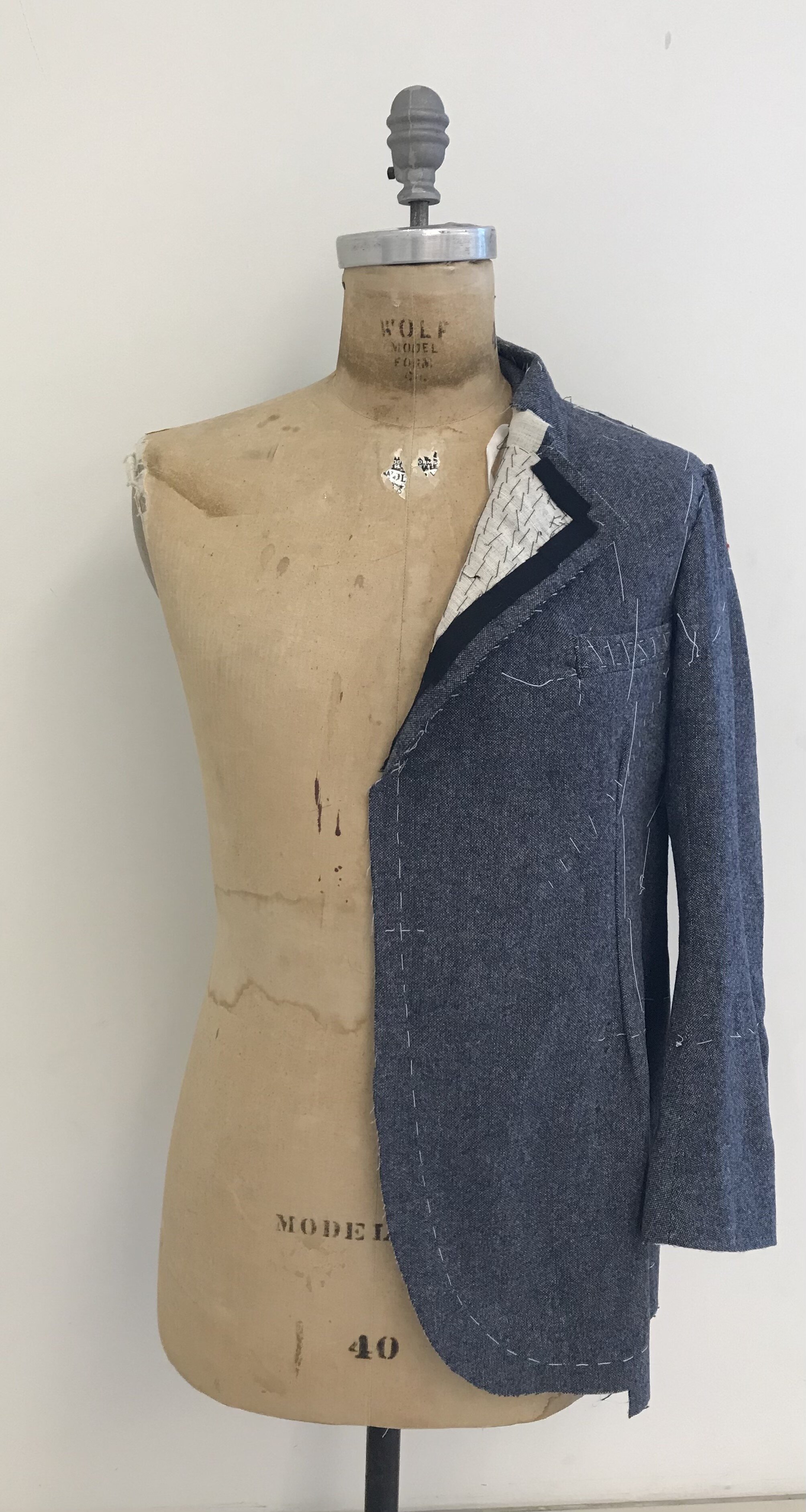 half jacket created in tailoring workshop with Graham Cottenden, 2015