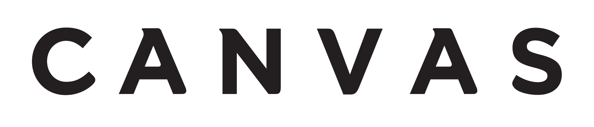 Black text on a white background that reads 'CANVAS'