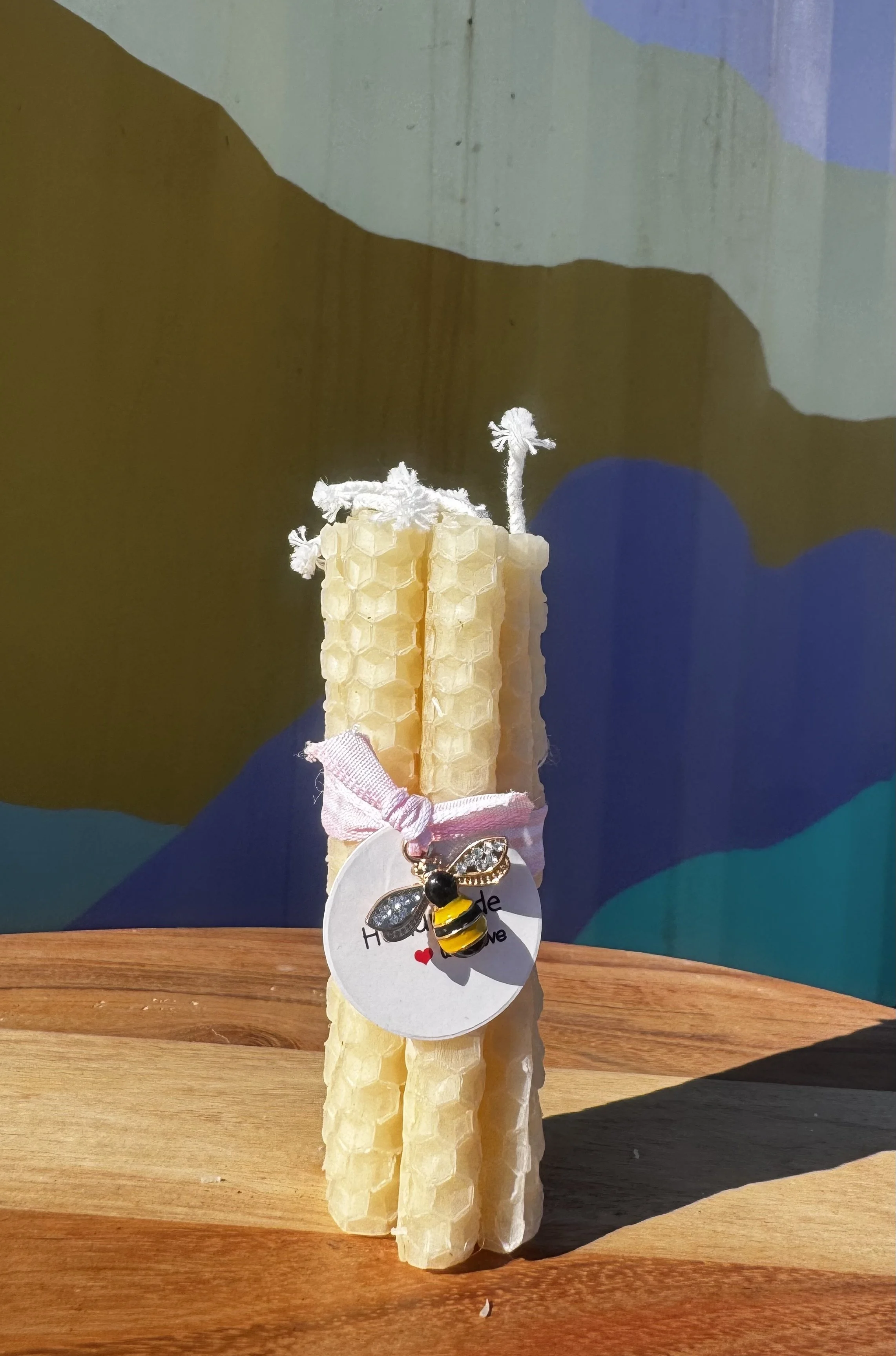 Hand rolled pure beeswax candles