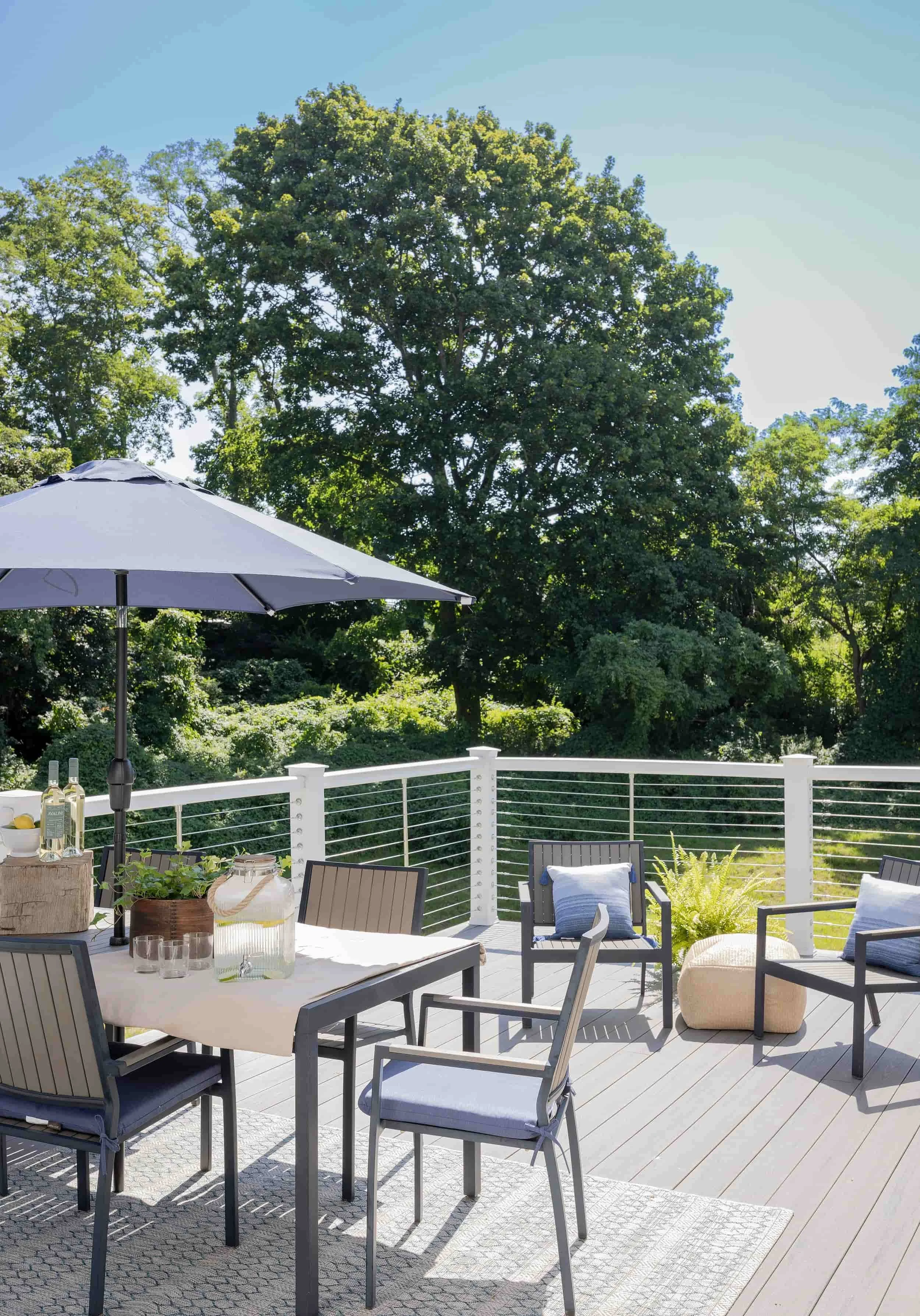 Bluemead Massachusetts new build farmhouse interior designer patio deck