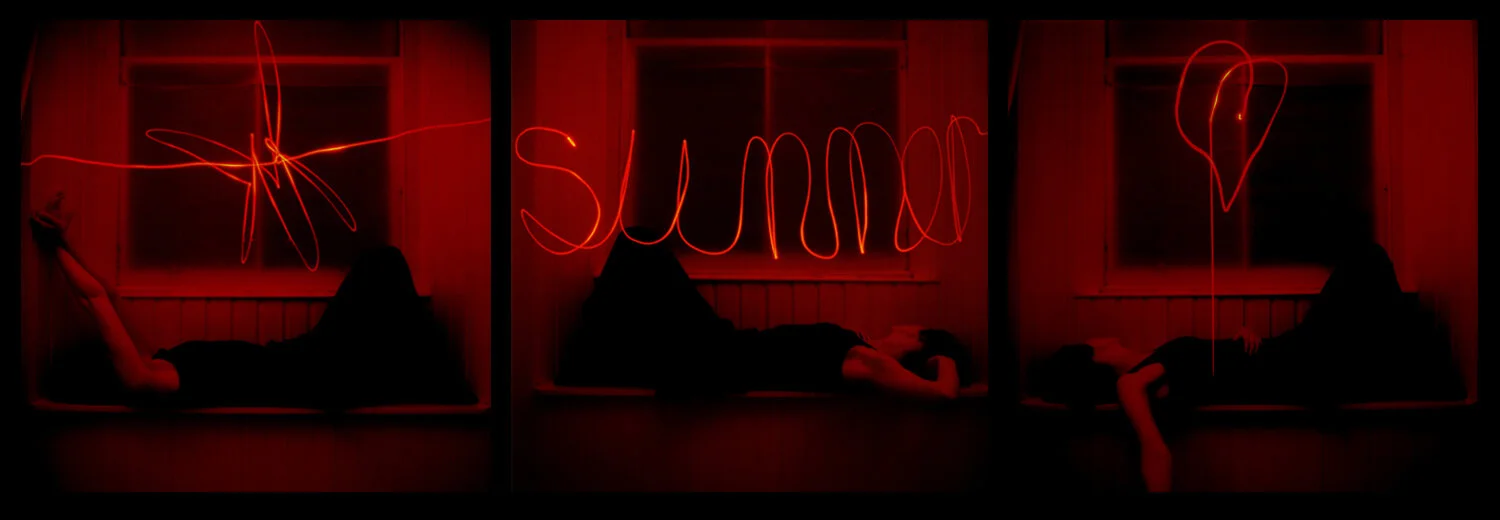 summer double exposure red