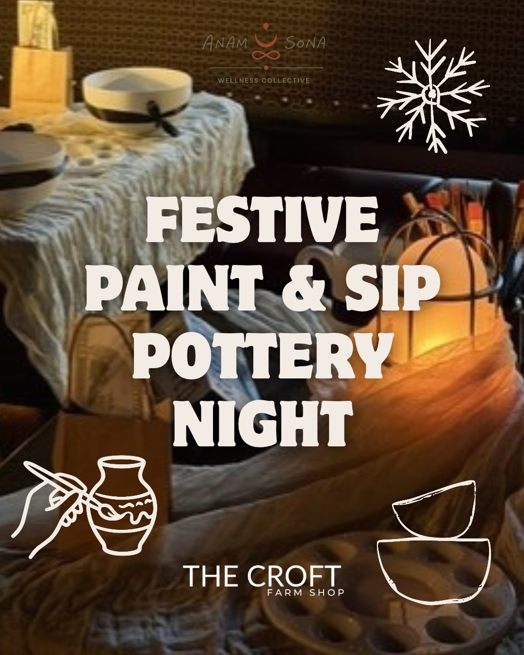 Festive Pottery Paint & Sip