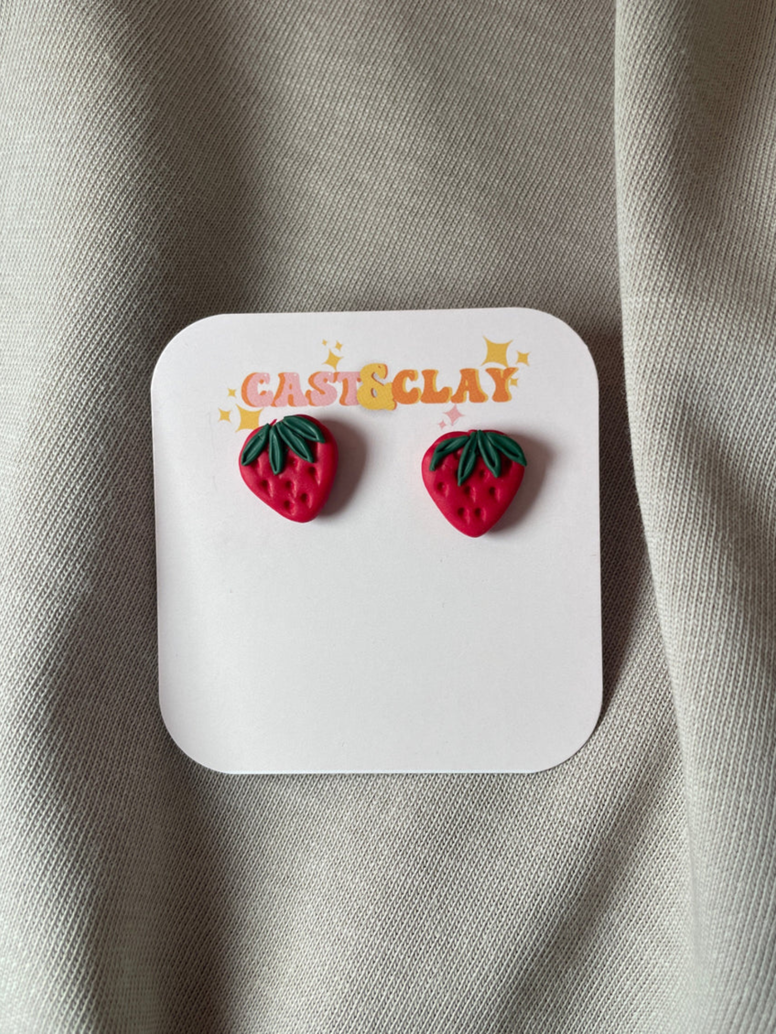 Strawberry Stud Earrings - Cast&Clay