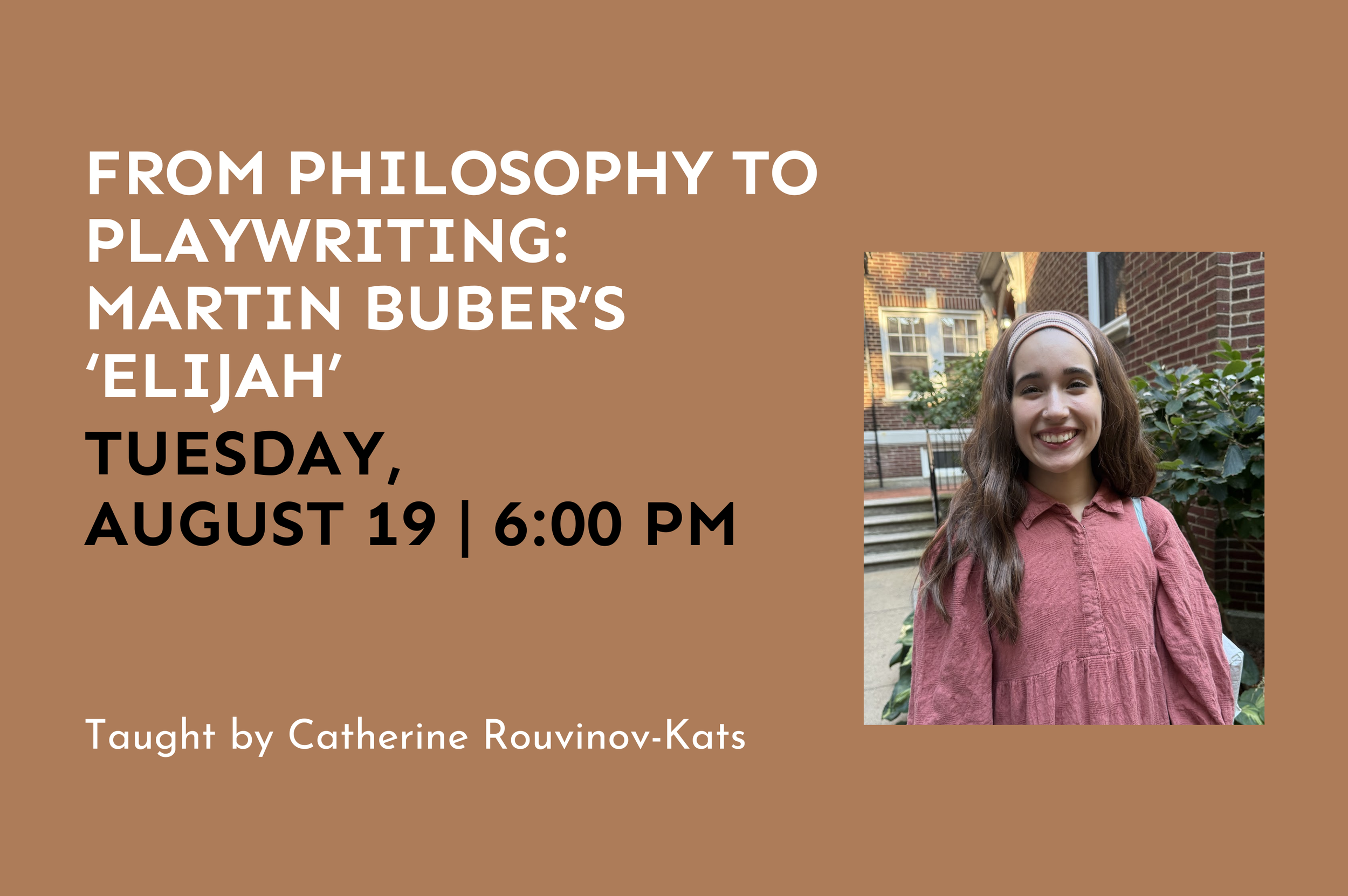 From Philosophy to Playwriting: Martin Buber’s 'Elijah'