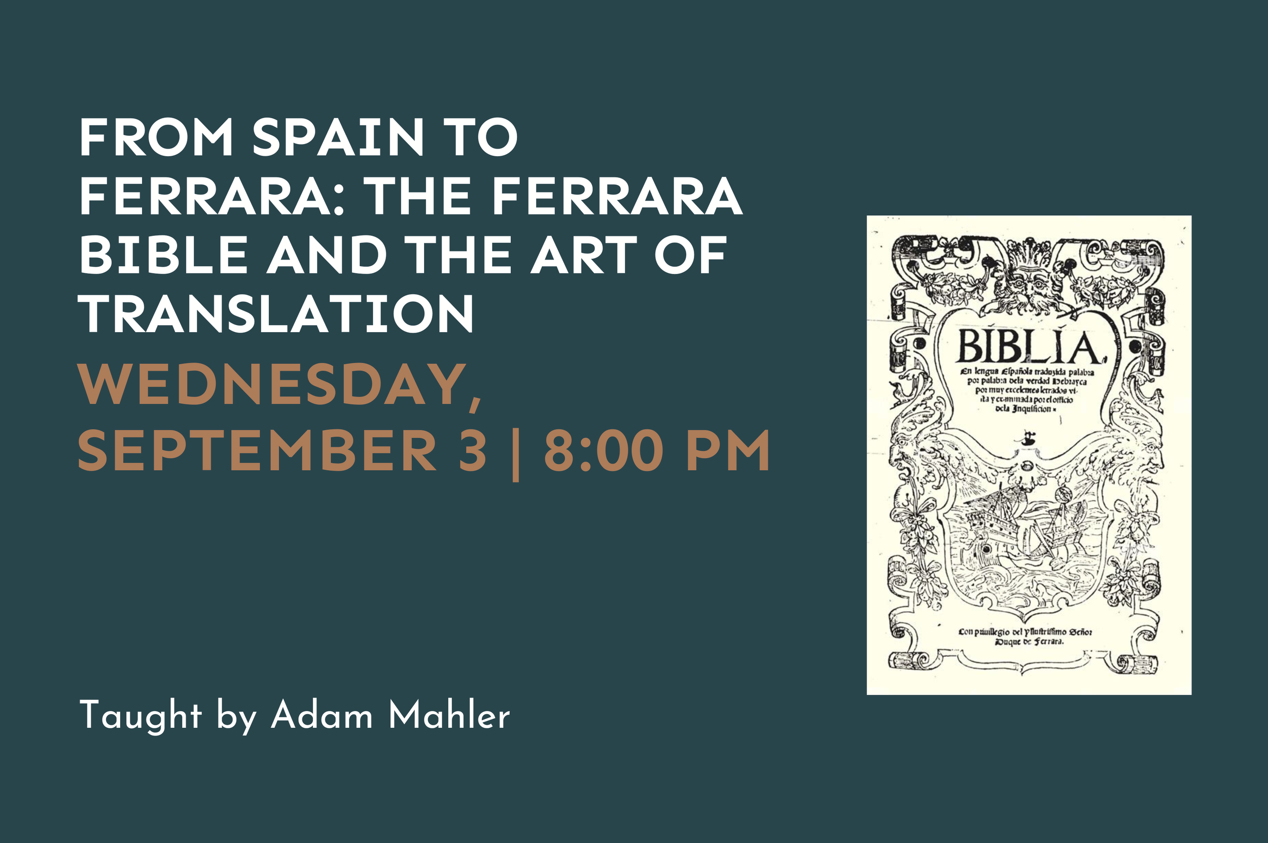 From Spain to Ferrara: The Ferrara Bible and the Art of Translation