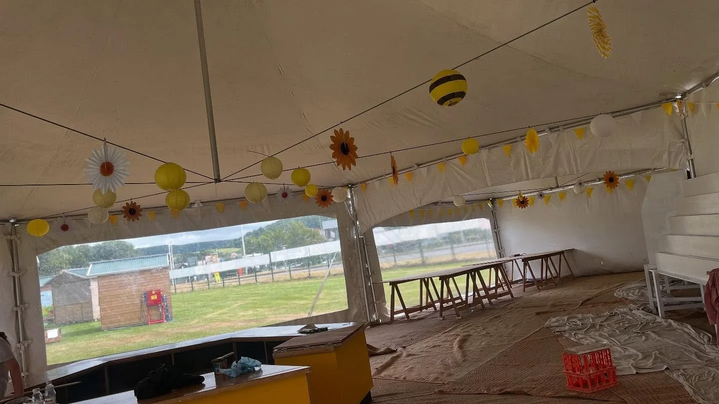 Pleased to help the @royal_welsh_show  with the setting up of the  new Honey Marquee yesterday. The new home for the Honey Show is going to look fantastic. Well done to everyone involved and the Stewards who make this Section such a success 👏