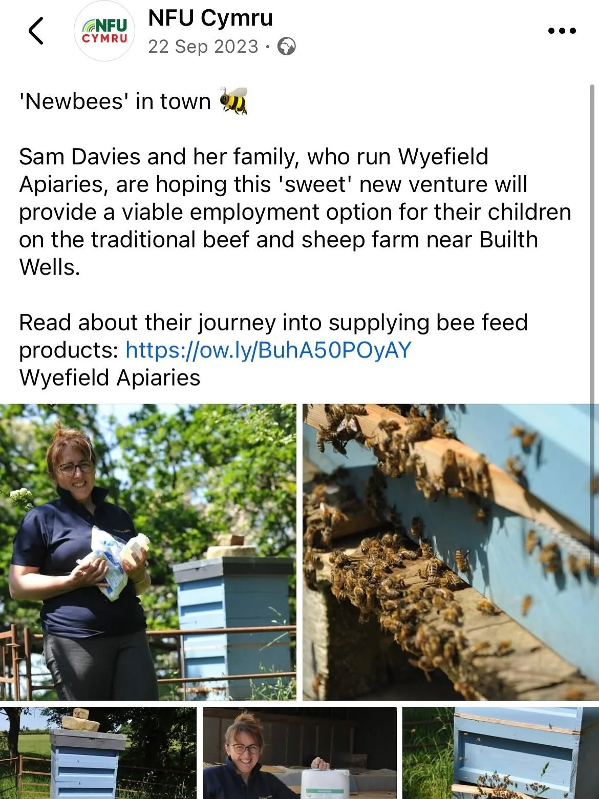 Throwback to when Sam had her first report with NFU Cymru🏴󠁧󠁢󠁷󠁬󠁳󠁿. She enjoyed very moment of if, sharing her experiences while just starting out in the bee world and some of the challenges we face as a business. 🤩🐝💛 @nfucymru_wales