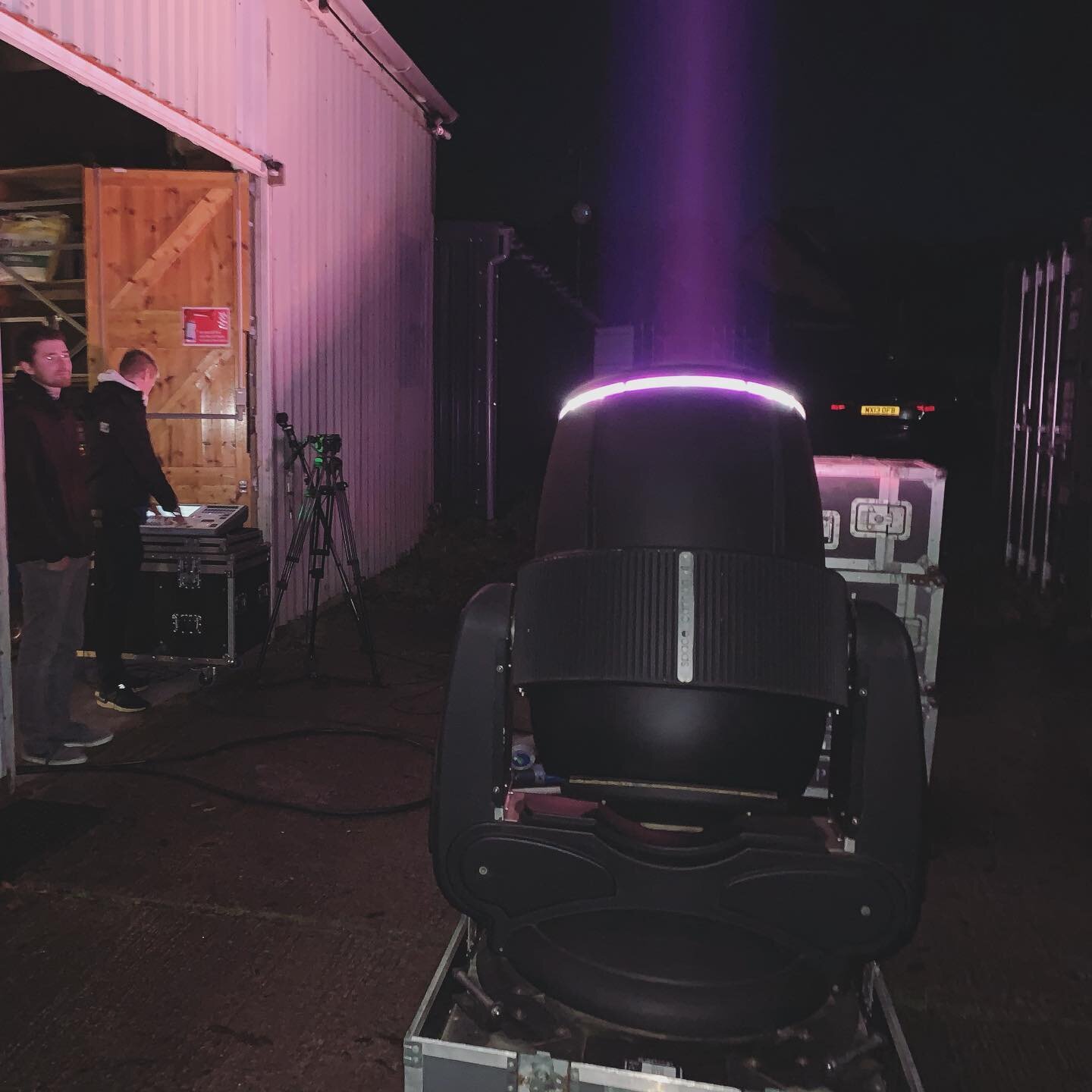 Trying out our Space Cannon searchlights #exeter #devon #searchlights #2020 #stageengage