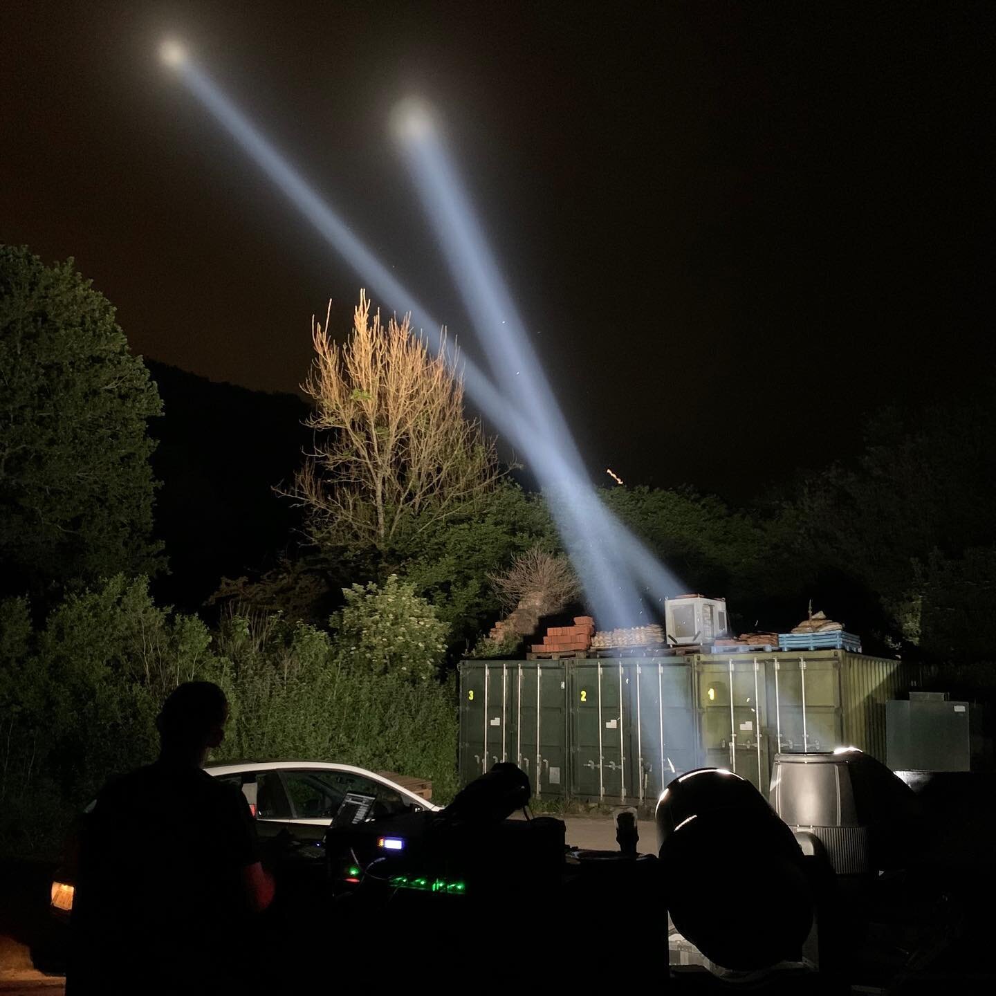 Who saw us testing our SpaceCannon searchlights over Exeter this weekend? 
.
These huge lights are as tall as person and use over 7000W of power each! Perfect for when you really want your event to be noticed!
.
We&rsquo;d love to see any photos you 