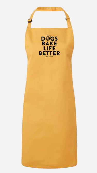 Dogs Bake Life Better Apron – Yellow