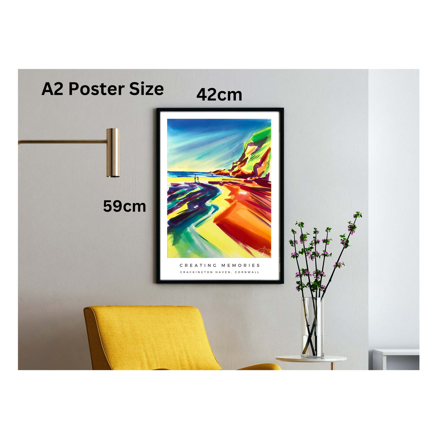Beautiful Cornish Coastline paintings in High Quality Art Poster