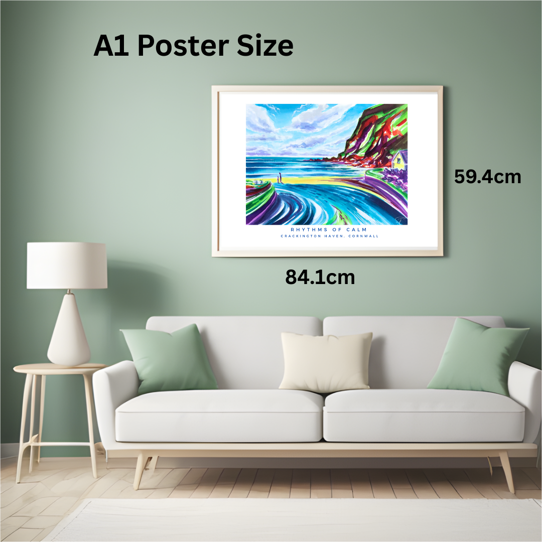 Vibrant Cornwall beaches painted with watercolour inks by UK