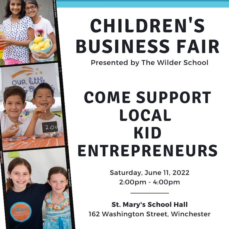 Come down to St. Mary&rsquo;s School Hall today from 2-4pm to see what these young entrepreneurs have created! 

162 Washington Street, Winchester

Thanks to the sponsors who made this possible: @finhive.co @tutordoctorglobal @kidstocktheater @stmary