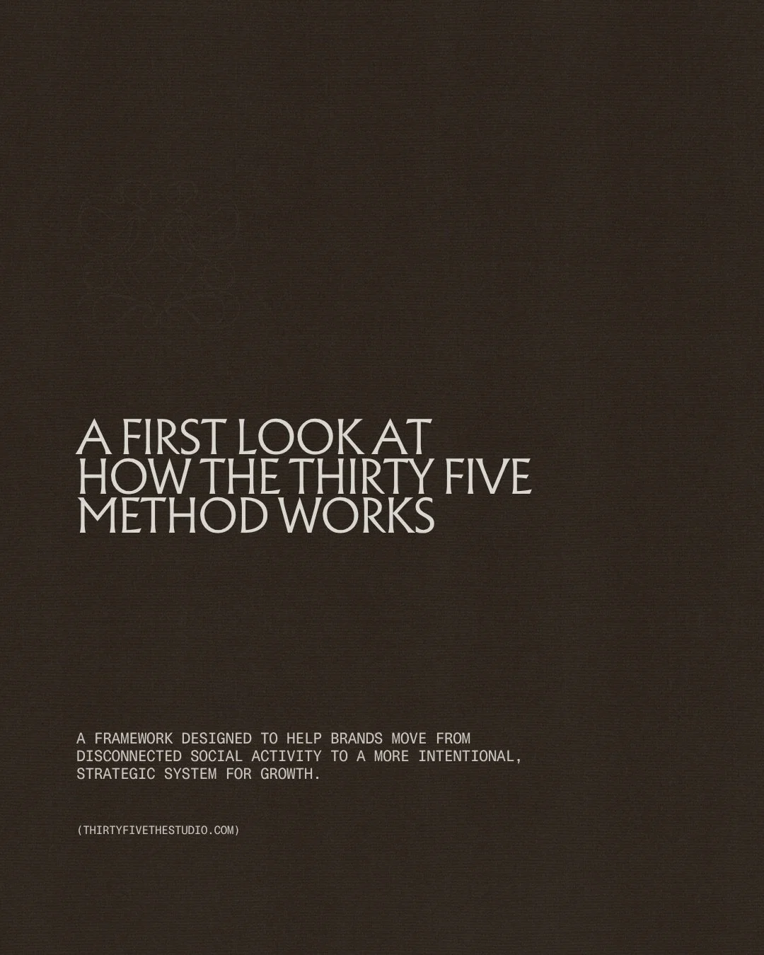 One of the reasons the Thirty Five Method has been structured this way is because not every brand needs the same level of support, even if they are experiencing similar frustrations with social media.

The consultancy sits as the entry point because 