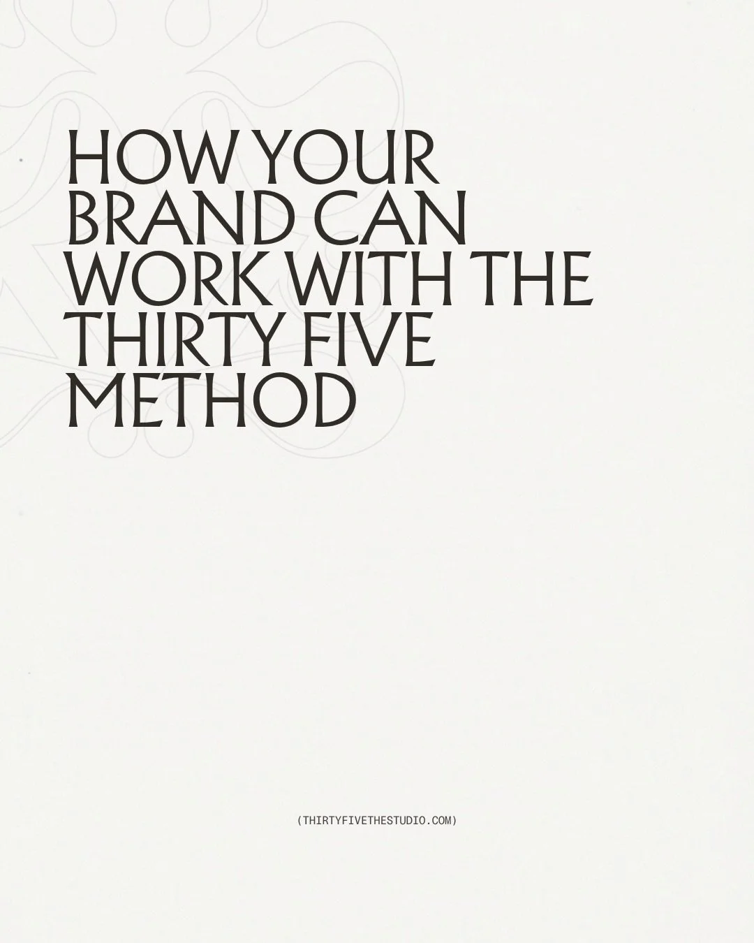 If your brand is at the stage where social media needs to do more than simply keep up, the Thirty Five Method was built for that next chapter.

This is for brands who have already invested in how they look, what they sell and the experience they crea