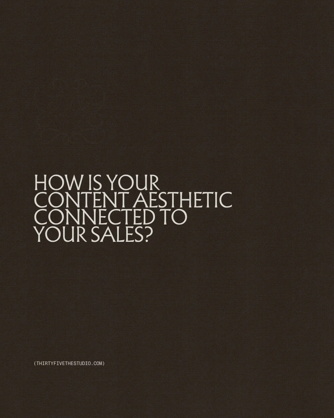 You&rsquo;ll hear it from some agencies that &ldquo;aesthetics don&rsquo;t really matter.&rdquo; ⁠
⁠
And this isn't to disregard that because often, it's to push strategy or algorithms as more important.⁠
⁠
But that&rsquo;s a bit like saying interior