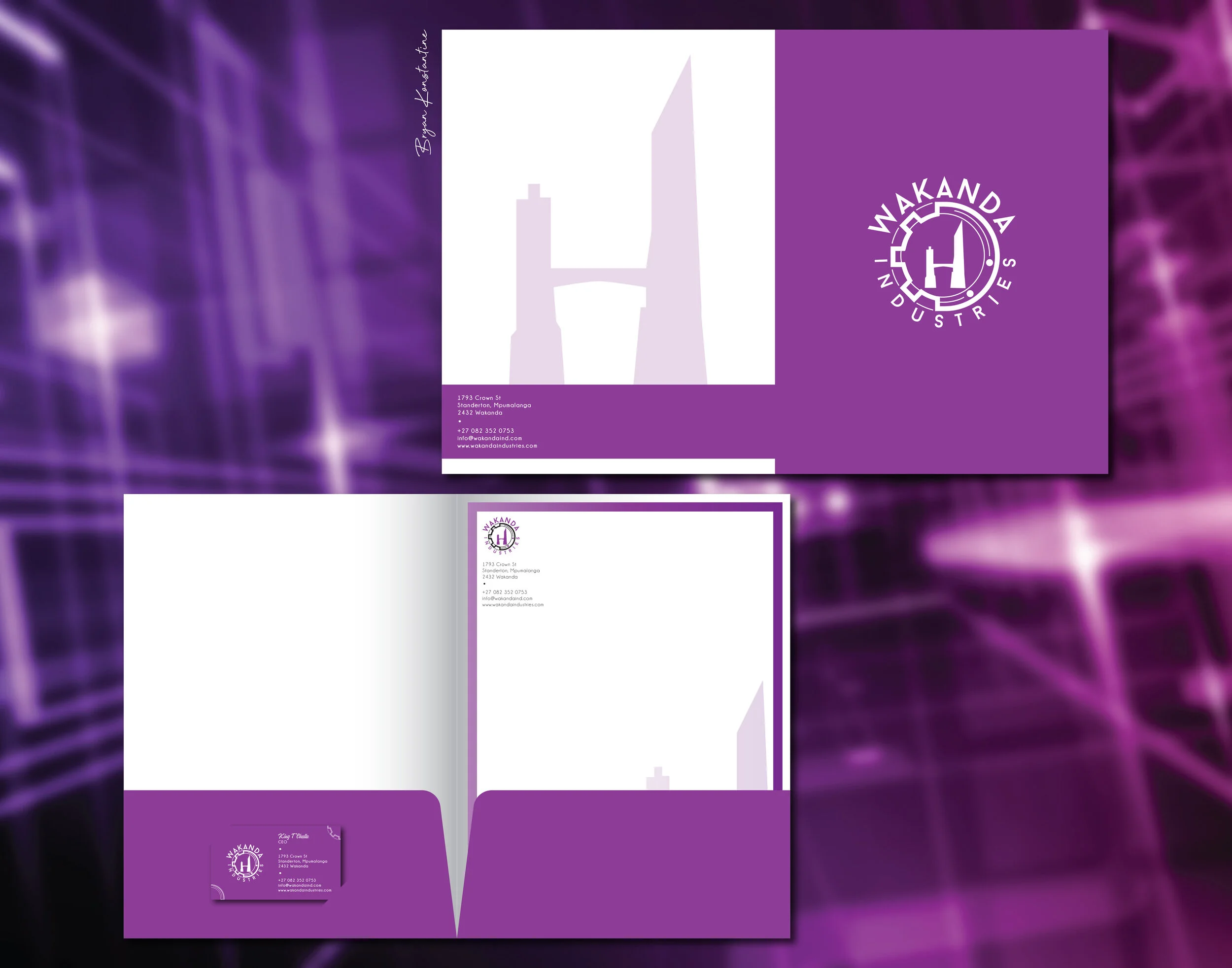 9" x 12" Pocket Folder with Business Card Slot