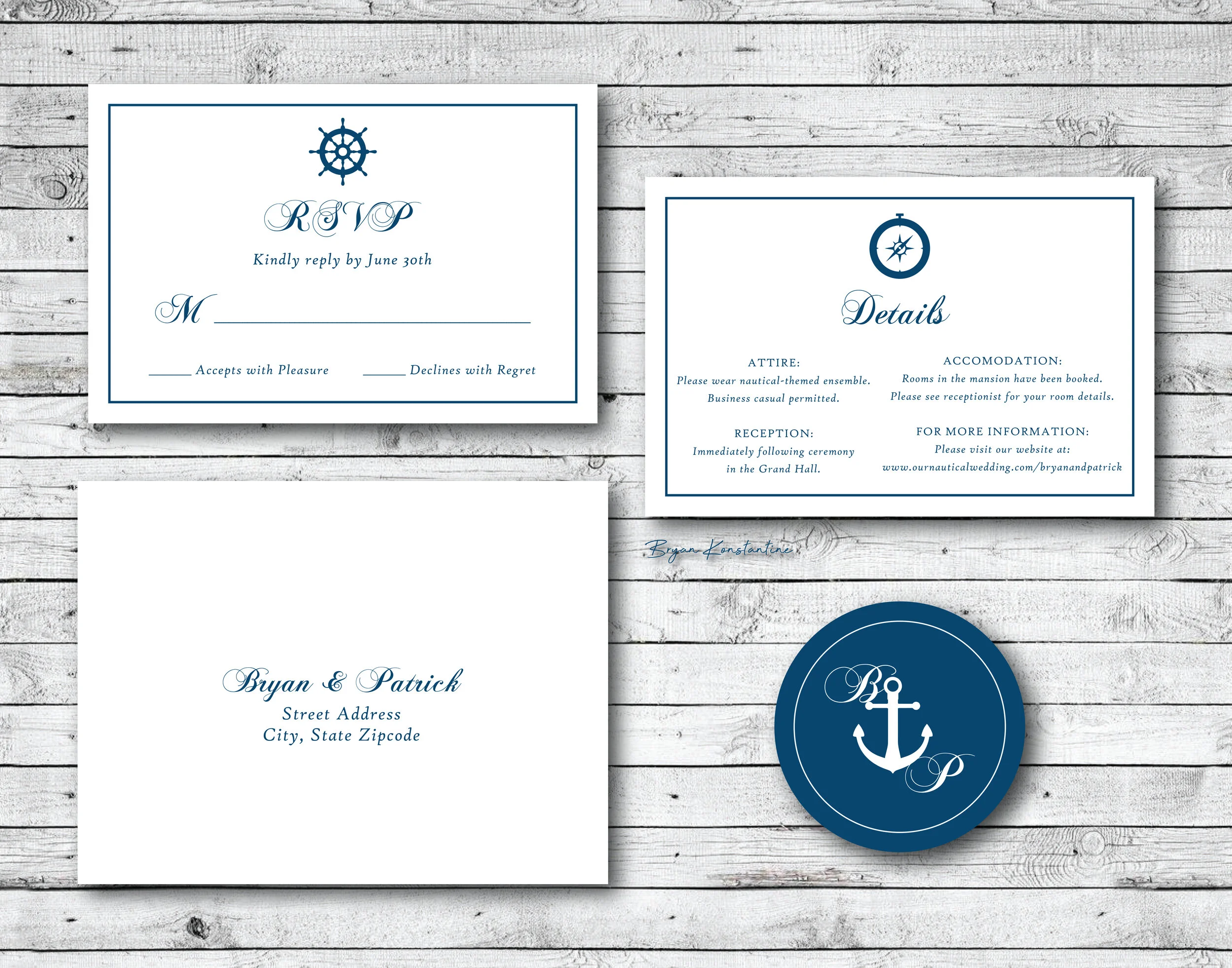 RSVP | Details | A6 Reply Envelope | Circle Label