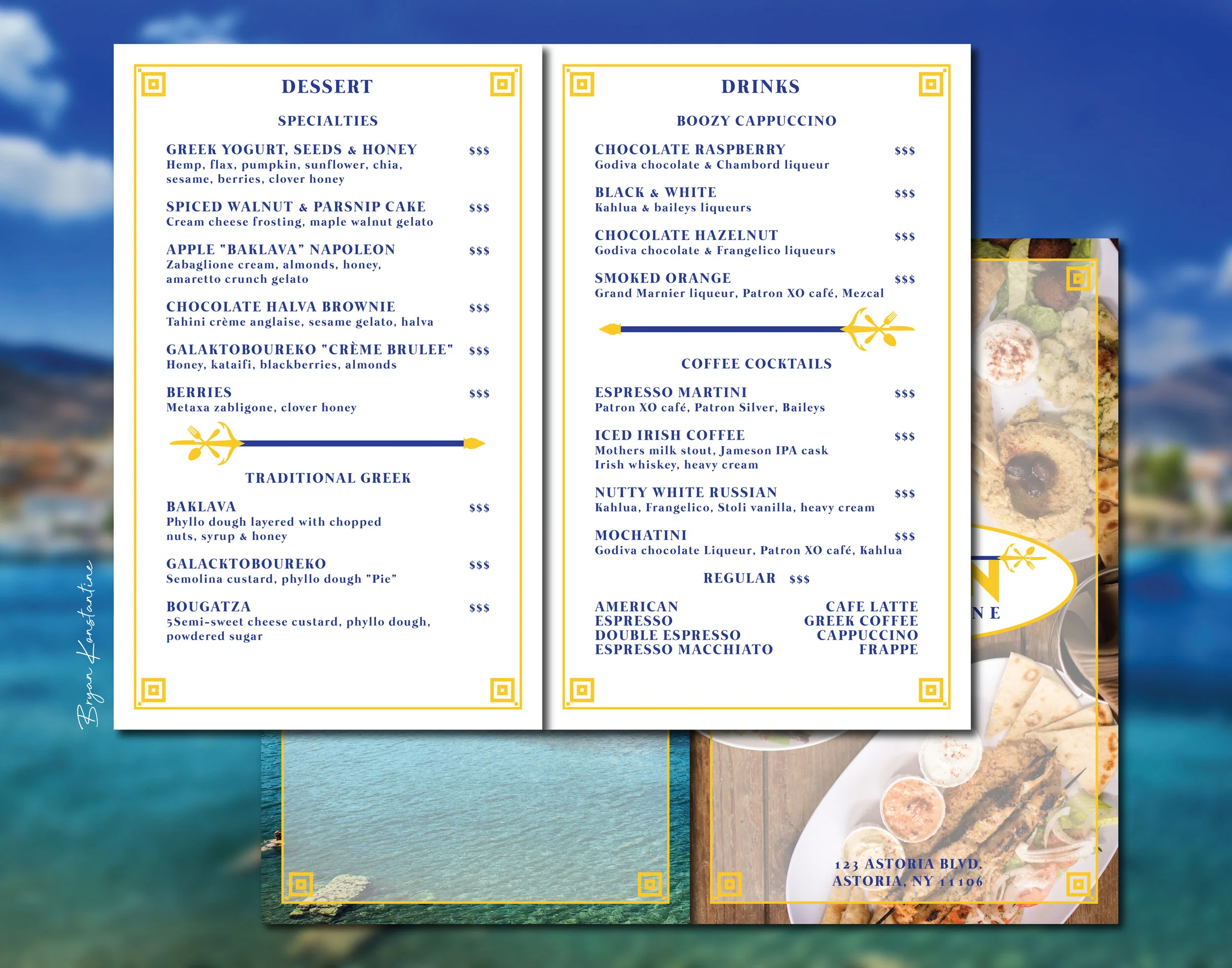 Booklet-Style Dessert Menu