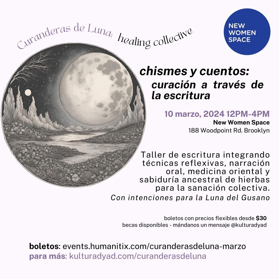 en colaboraci&oacute;n con @newwomenspace @withrainandshine @lorilovenyc - esperamos nos acompa&ntilde;an para este taller de escritura magica. hablaremos de el dolor/duelo, como abrir el alma, y donde encontrar&aacute;s una comunidad tierna. registr